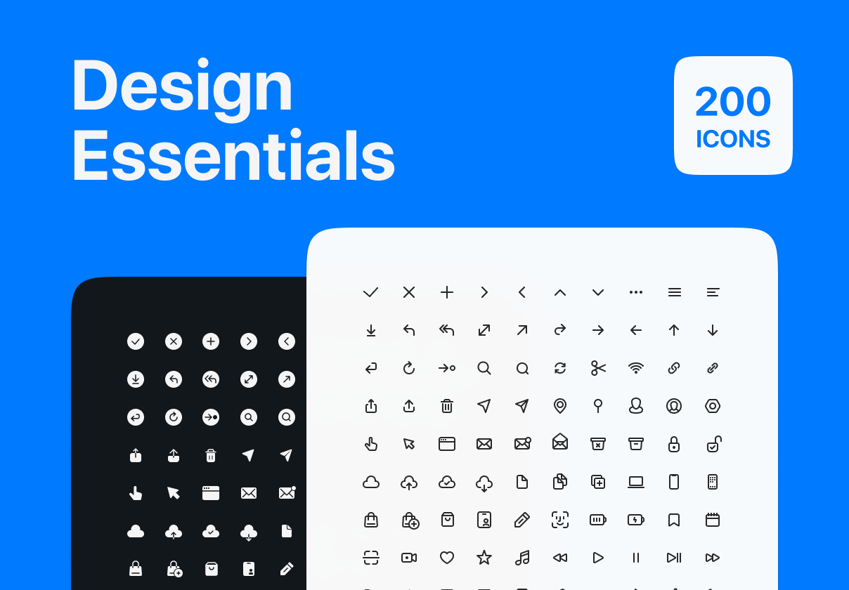 200个高级APP&网页设计矢量图标素材 Design Essentials_img_2