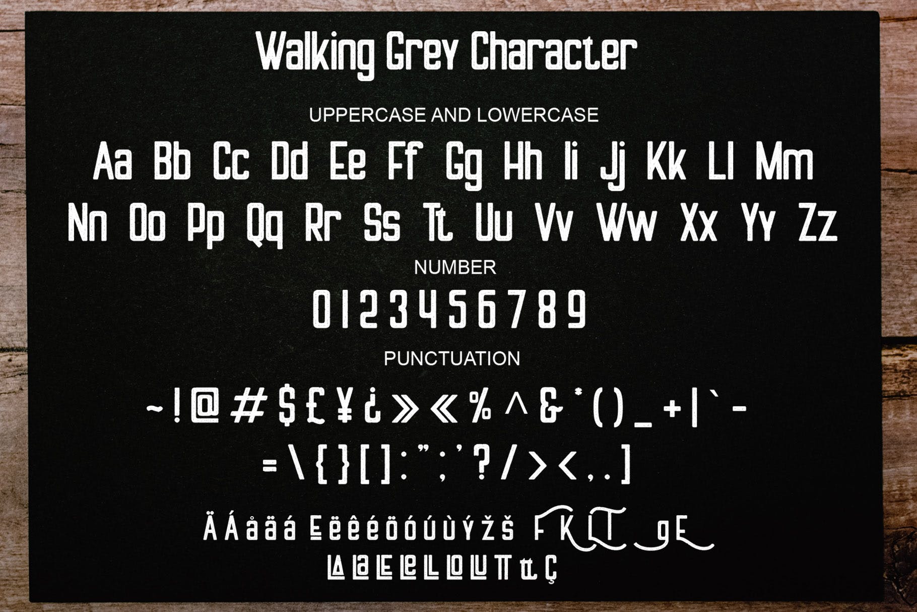 潮流复古标签包装徽标logo设计无衬线英文字体 Walking Grey_img_2