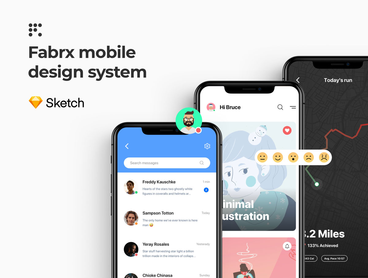 700+APP应用程序&网页设计UI套件SKETCH素材 Fabrx Mobile Design System (For Sketch)_img_2