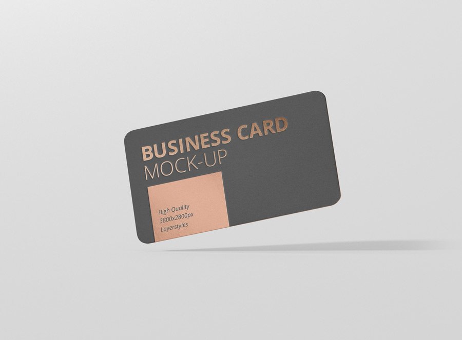 6款逼真圆角商务名片贴图样机素材 Business Card Mockup Round Corner_img_2