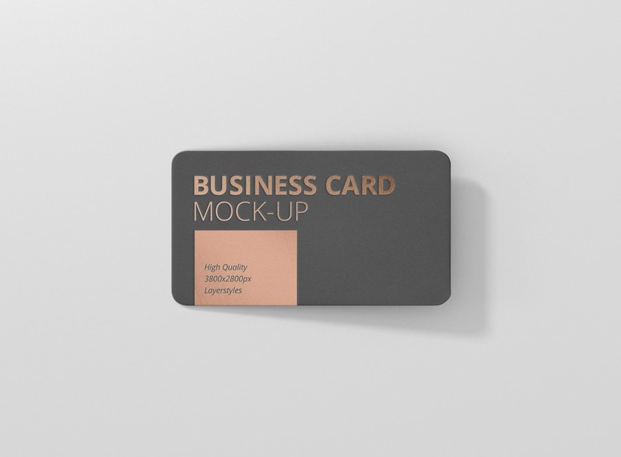 6款逼真圆角商务名片贴图样机素材 Business Card Mockup Round Corner_img_2