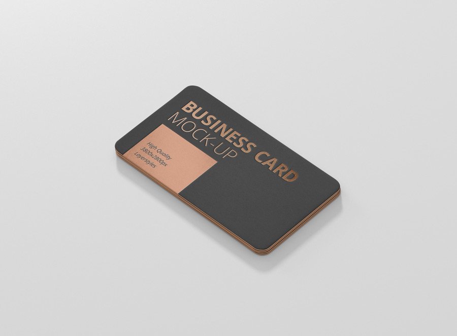 6款逼真圆角商务名片贴图样机素材 Business Card Mockup Round Corner_img_2