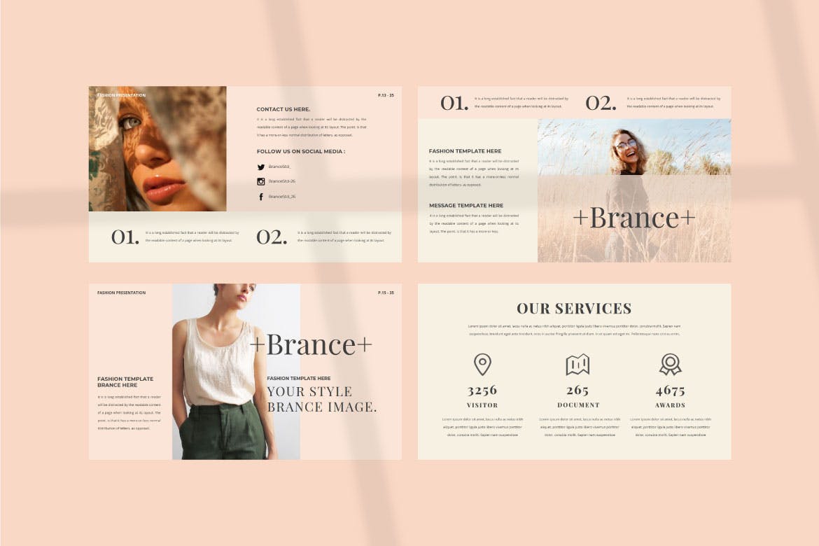 时尚企业营销策划图文排版设计Keynote+ppt模版 Brance - Keynote+ppt Presentation Template_img_2