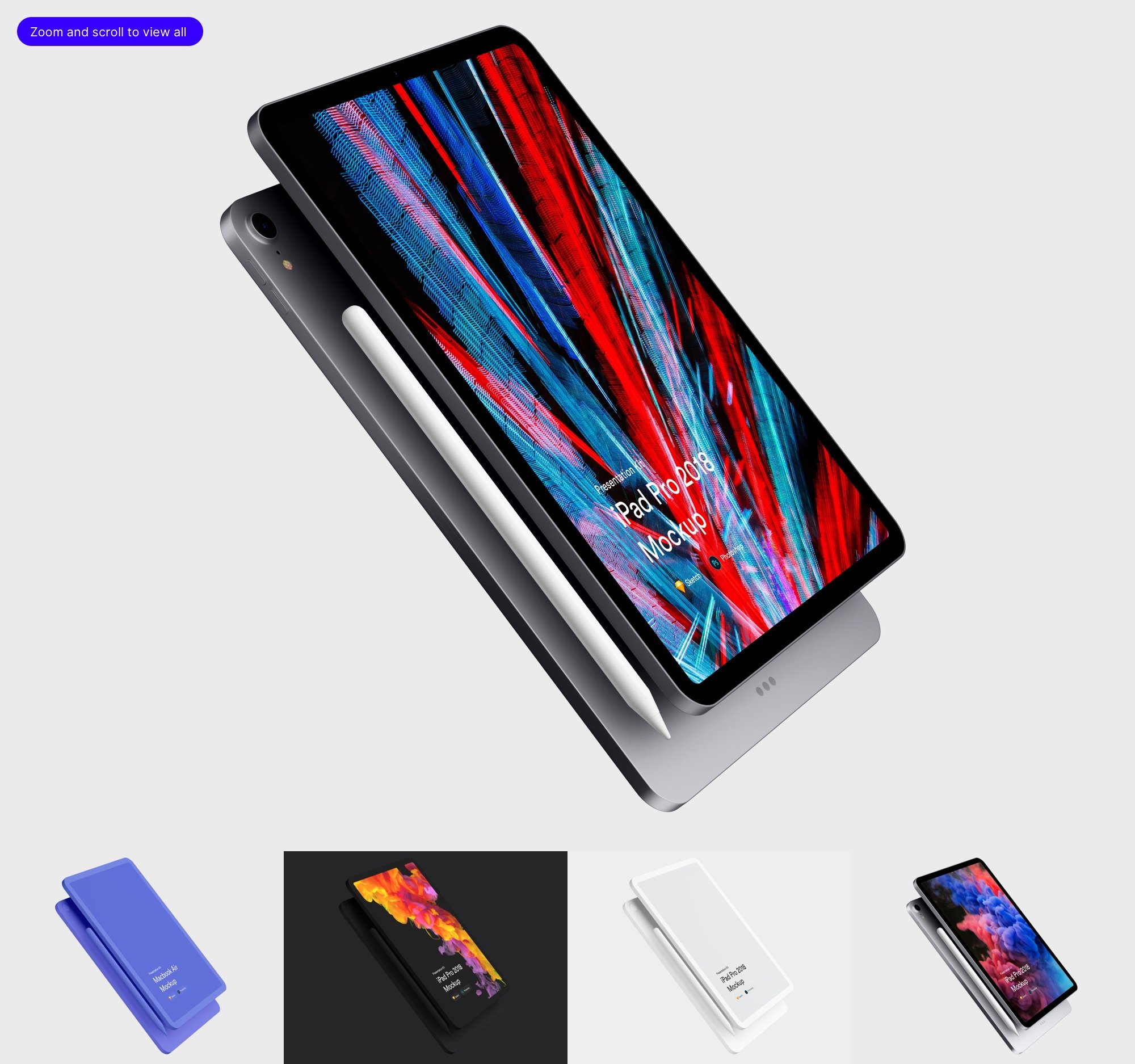 时尚APP应用程序&网站界面设计苹果iPad Pro 2018屏幕演示样机素材 iPad Pro Mockups 2018_img_2