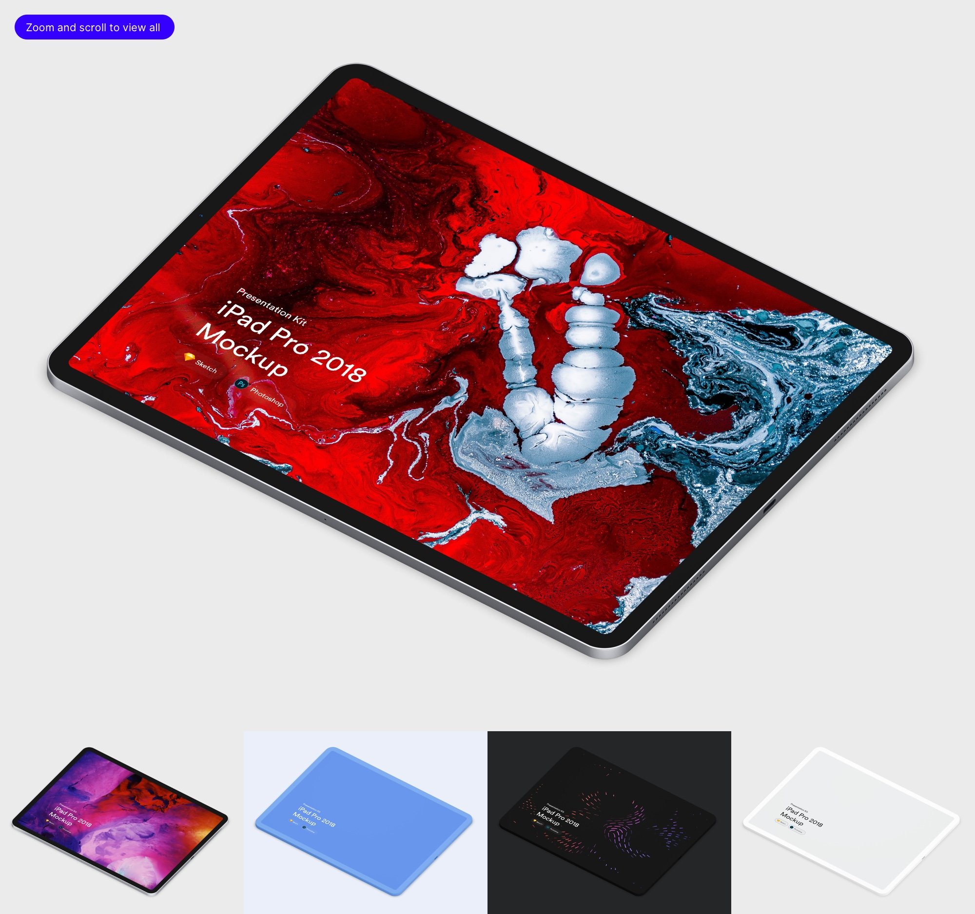 时尚APP应用程序&网站界面设计苹果iPad Pro 2018屏幕演示样机素材 iPad Pro Mockups 2018_img_2