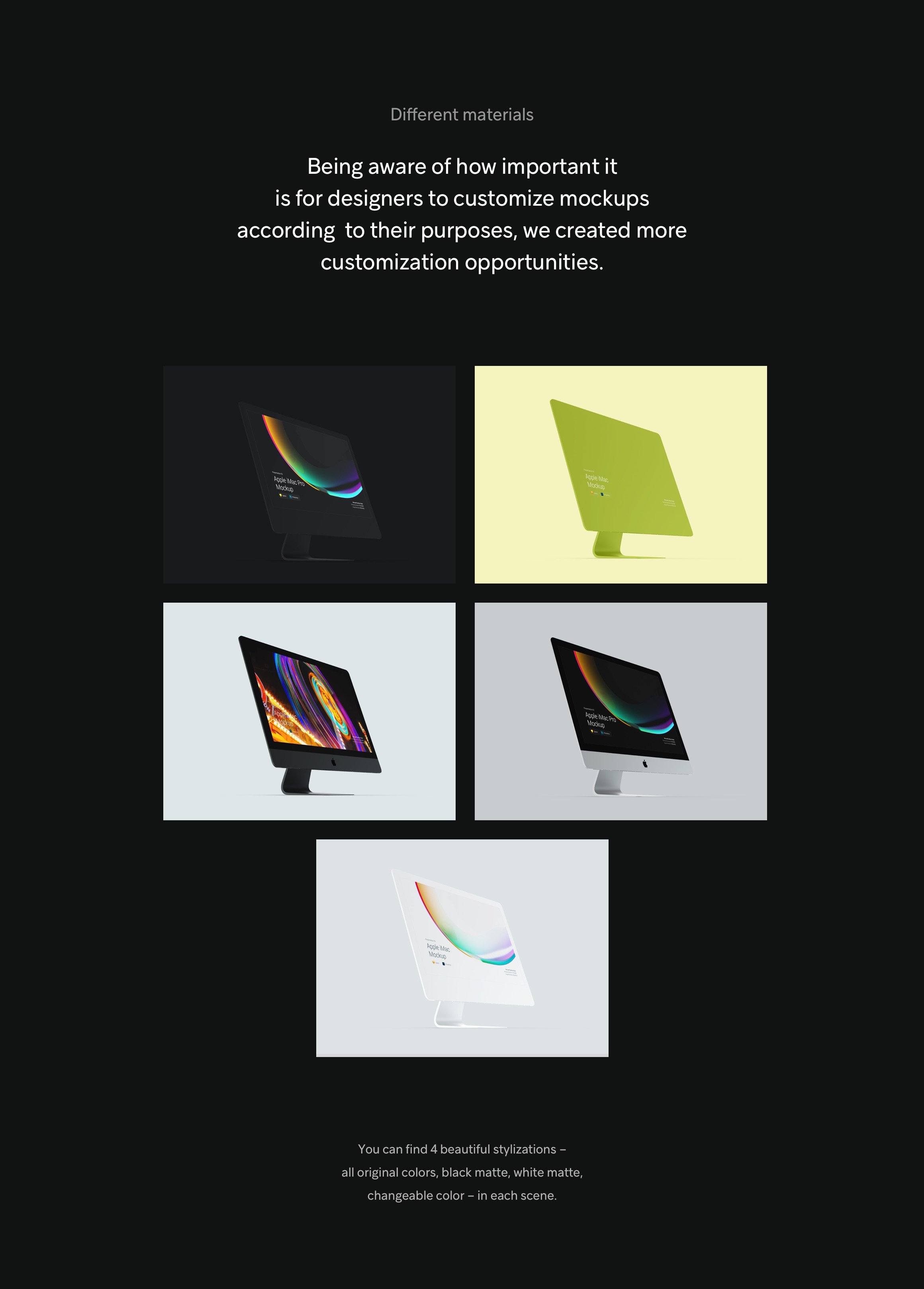 时尚APP应用程序&网站界面设计苹果iMac一体机屏幕演示样机素材 Stylized iMac Pro Mockup_img_2