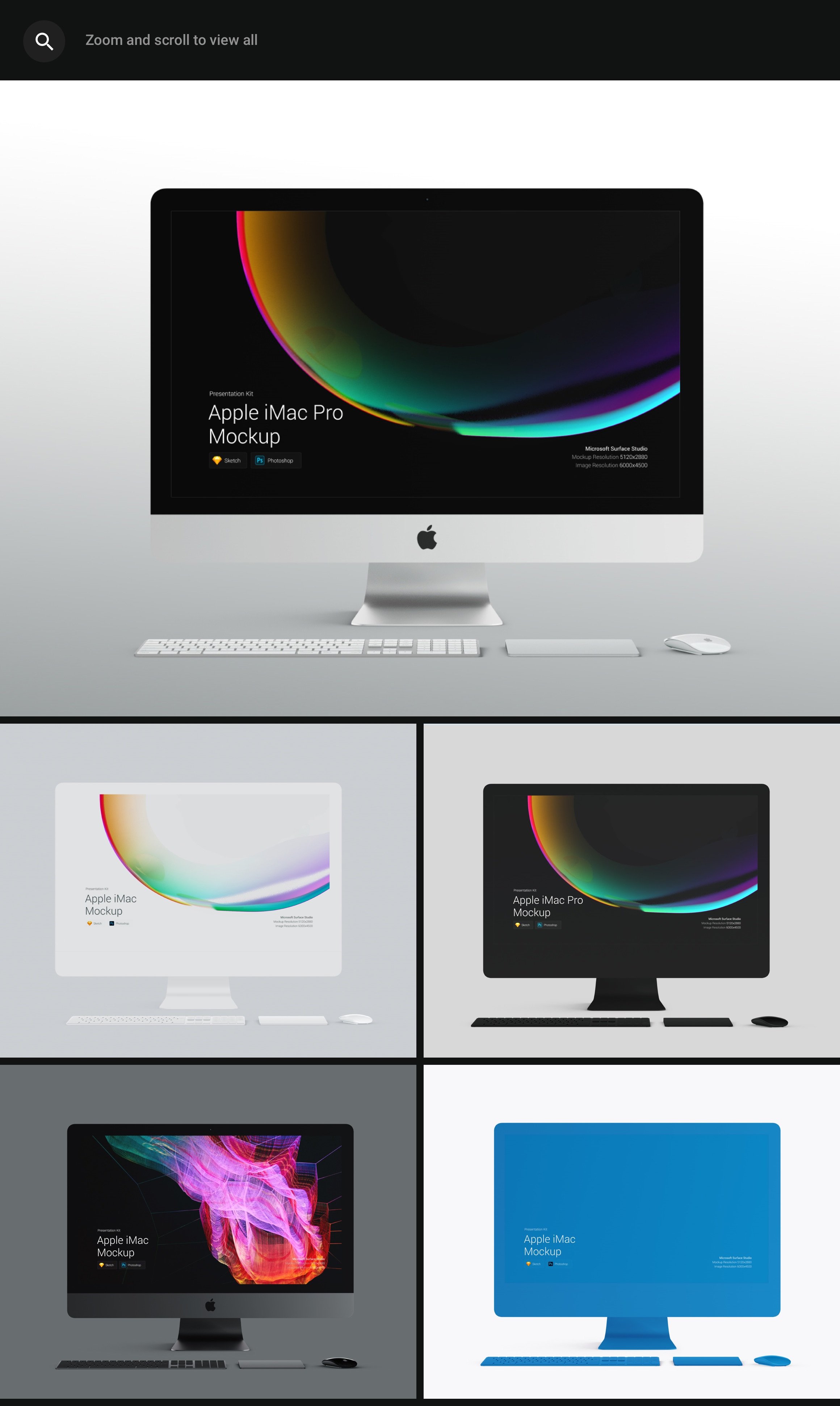 时尚APP应用程序&网站界面设计苹果iMac一体机屏幕演示样机素材 Stylized iMac Pro Mockup_img_2