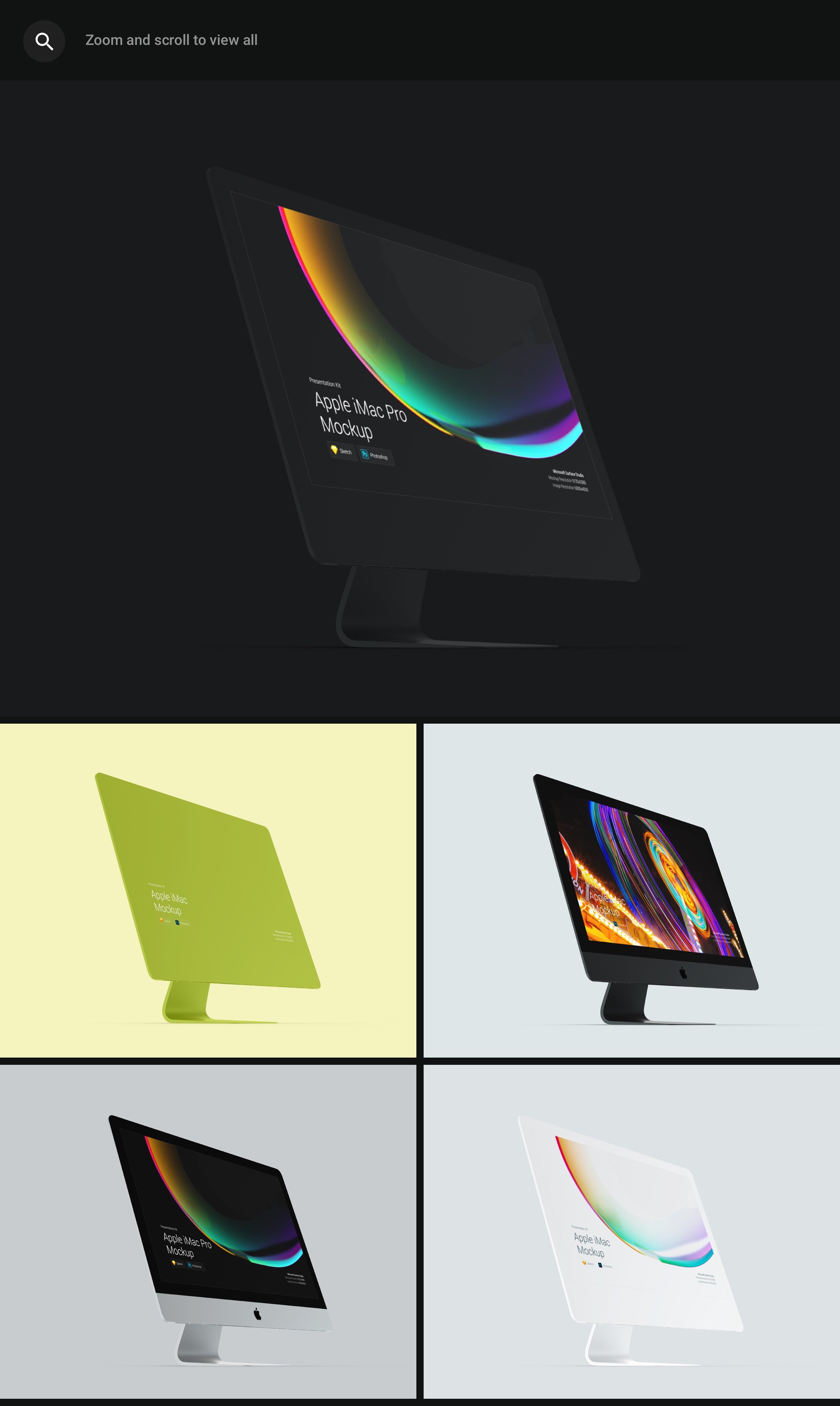 时尚APP应用程序&网站界面设计苹果iMac一体机屏幕演示样机素材 Stylized iMac Pro Mockup_img_2