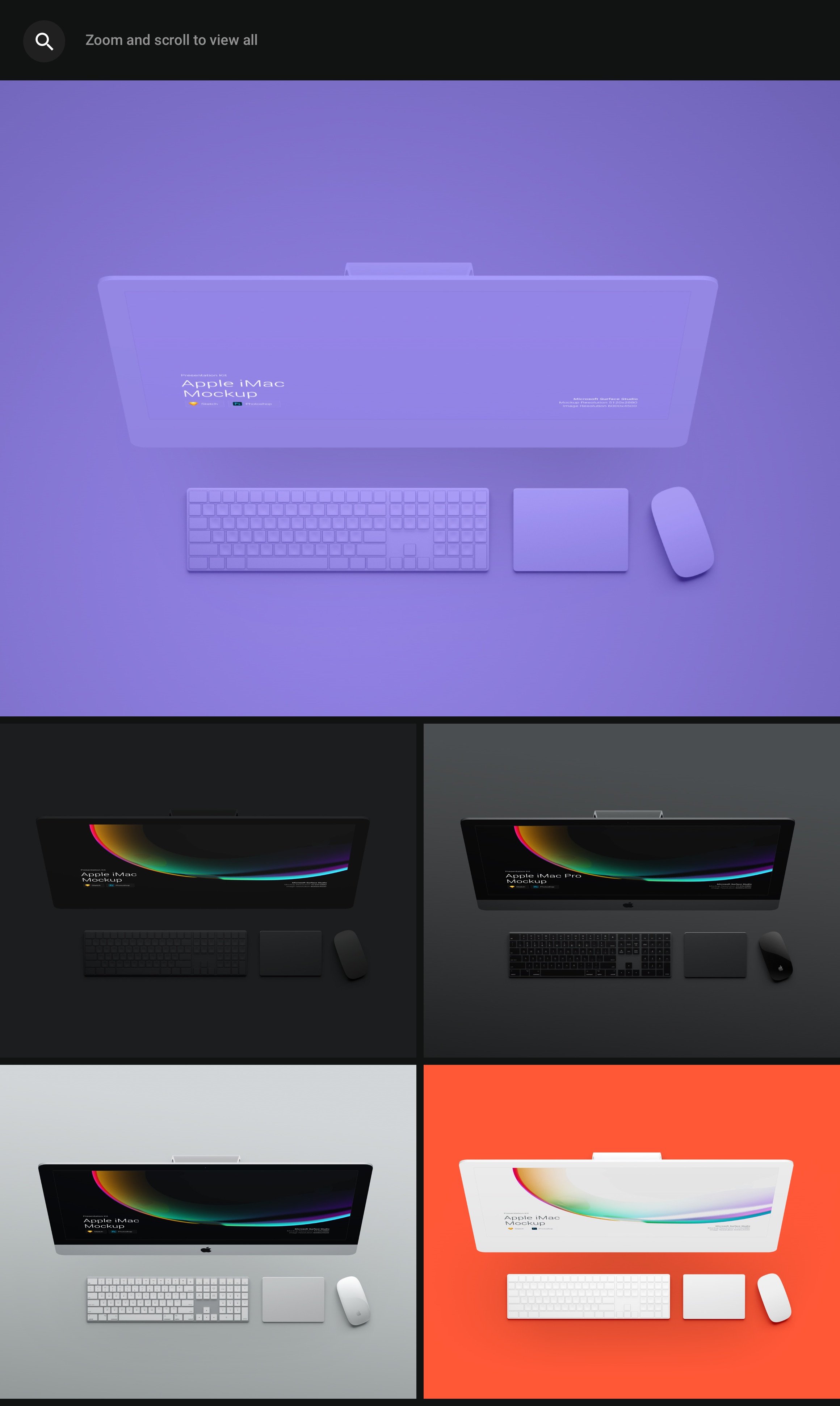 时尚APP应用程序&网站界面设计苹果iMac一体机屏幕演示样机素材 Stylized iMac Pro Mockup_img_2