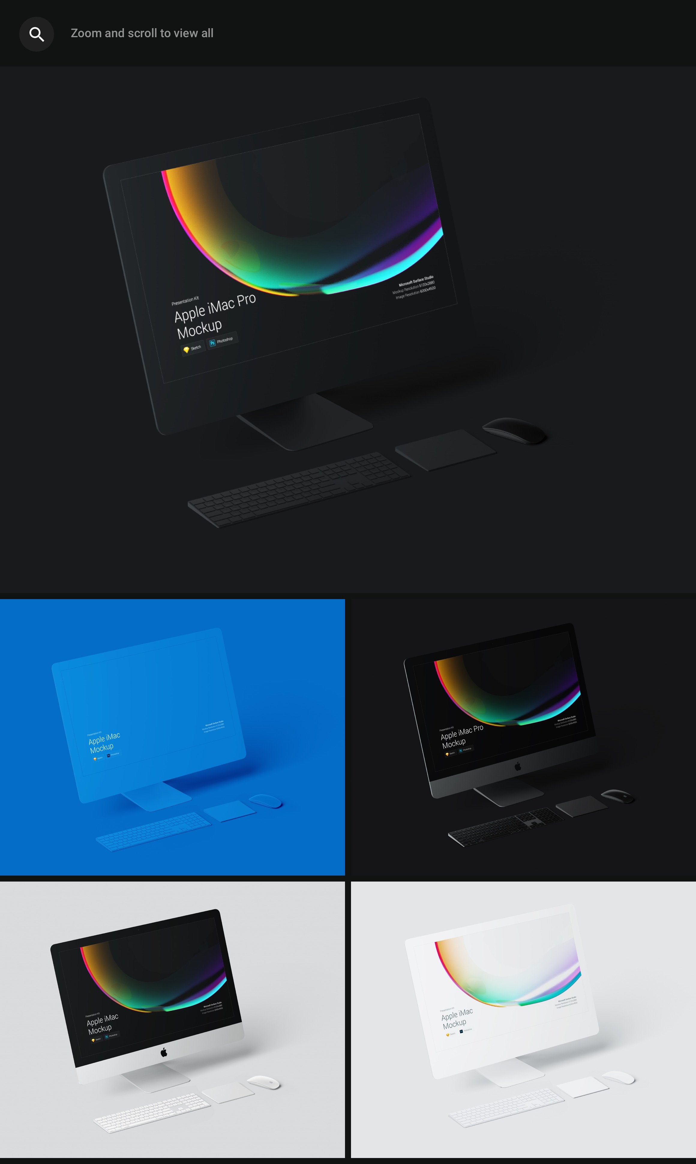 时尚APP应用程序&网站界面设计苹果iMac一体机屏幕演示样机素材 Stylized iMac Pro Mockup_img_2