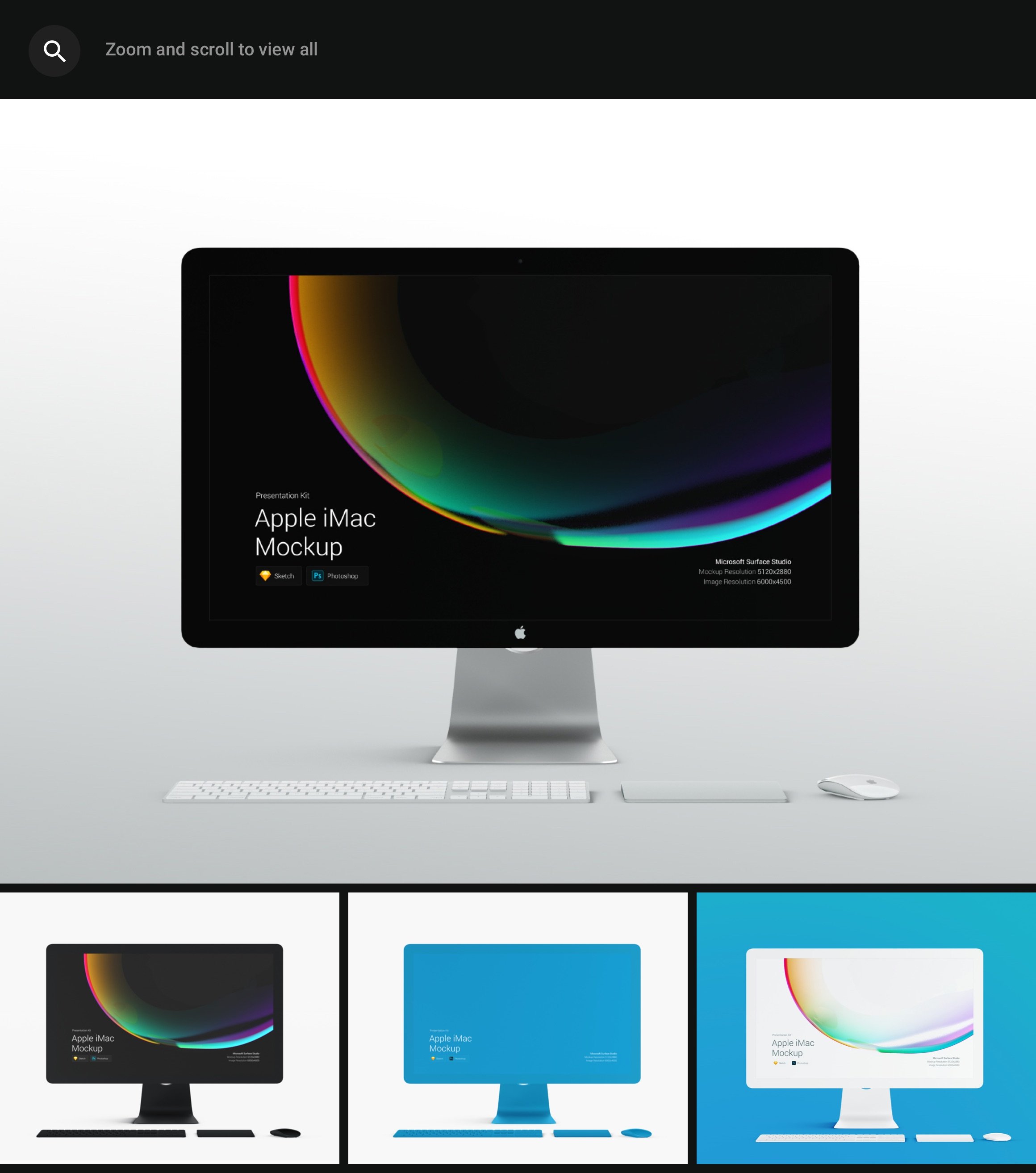 时尚APP应用程序&网站界面设计苹果iMac一体机屏幕演示样机素材 Stylized iMac Pro Mockup_img_2