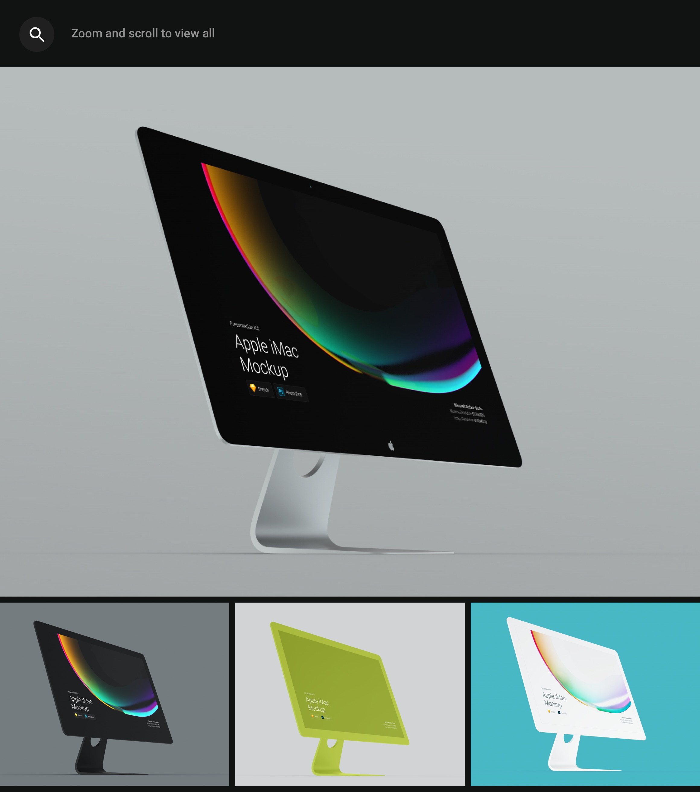 时尚APP应用程序&网站界面设计苹果iMac一体机屏幕演示样机素材 Stylized iMac Pro Mockup_img_2