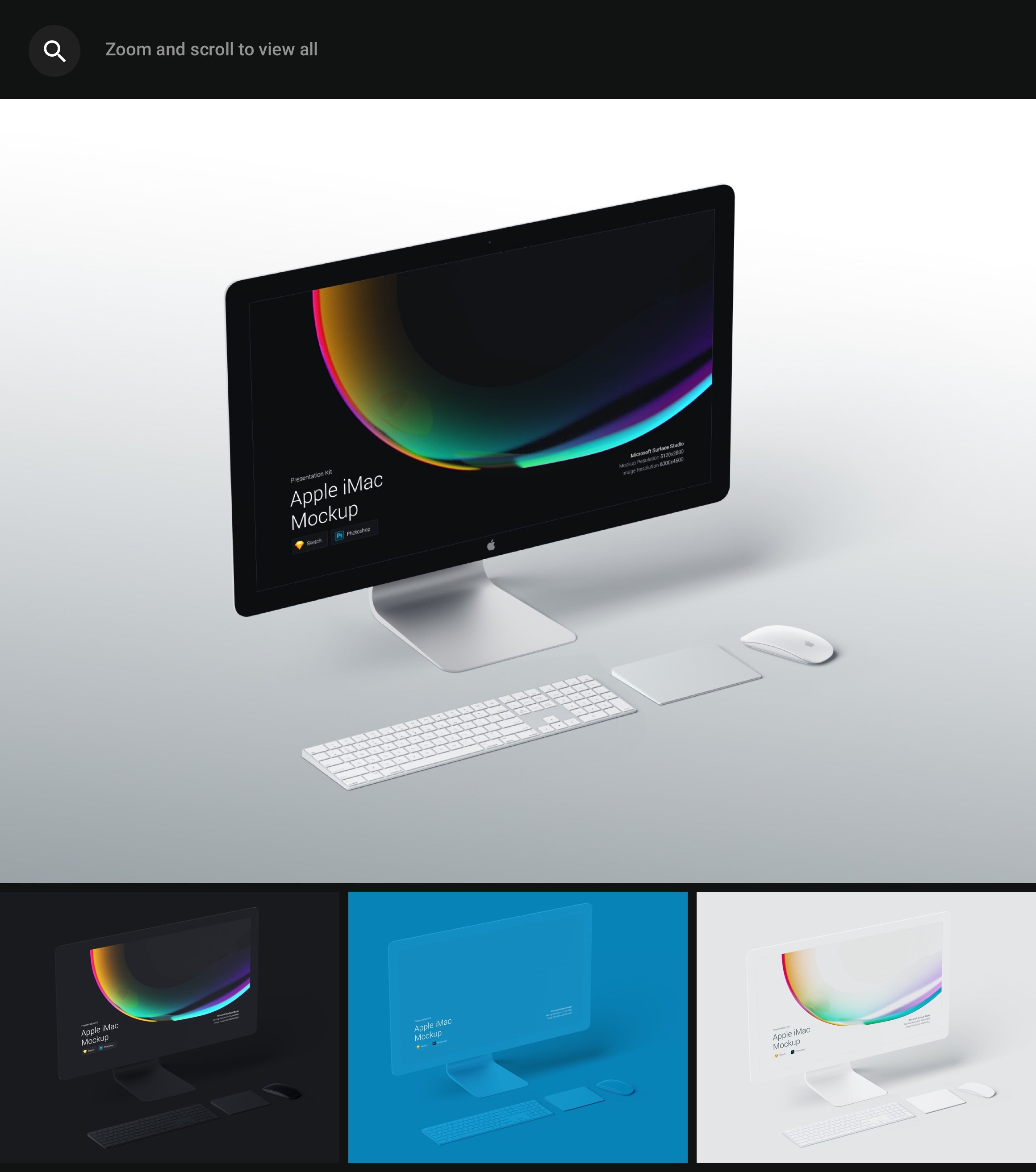 时尚APP应用程序&网站界面设计苹果iMac一体机屏幕演示样机素材 Stylized iMac Pro Mockup_img_2