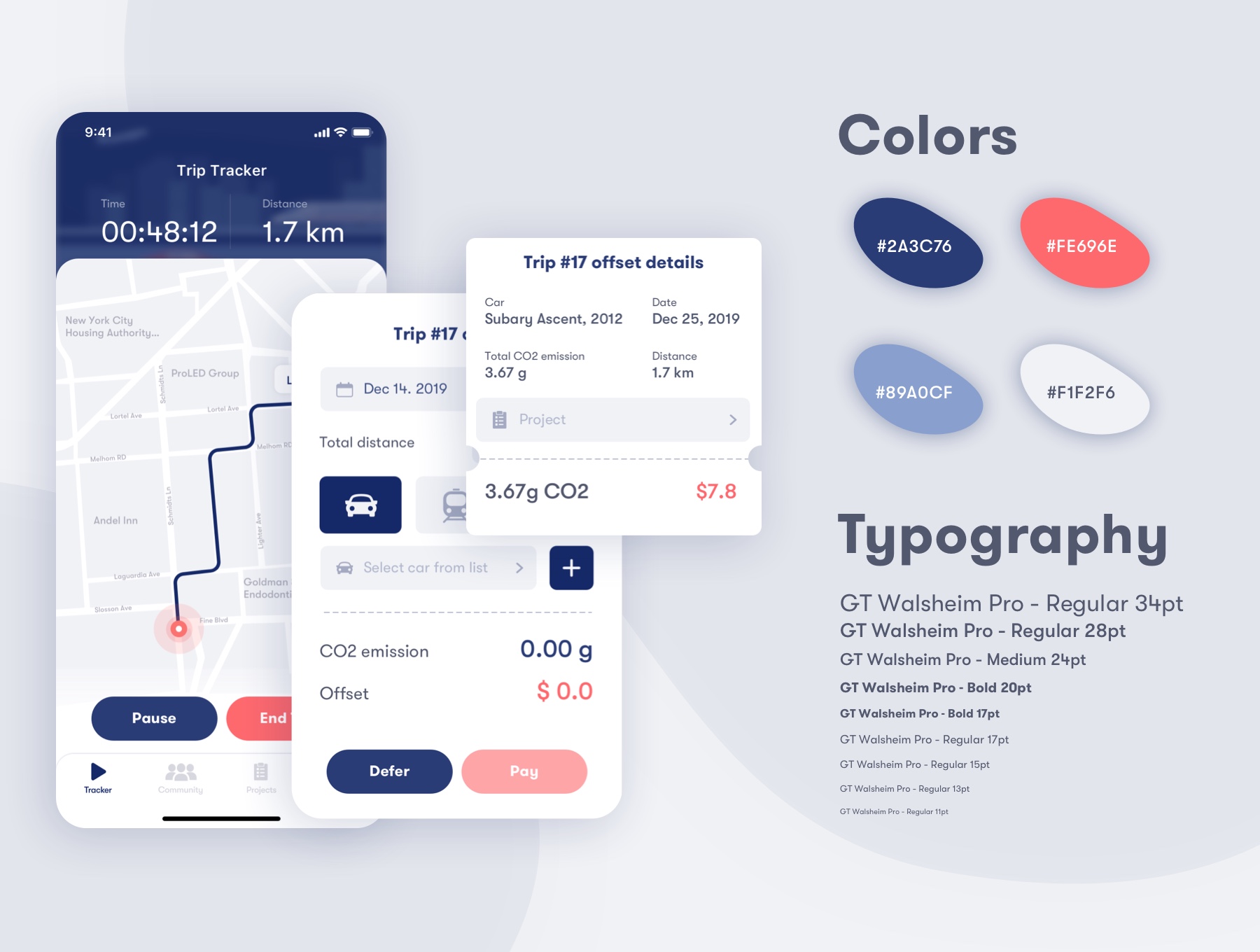 汽车二氧化碳排放应用程序APP UI设计套件素材 CO2 Emissions App UI Kit_img_2