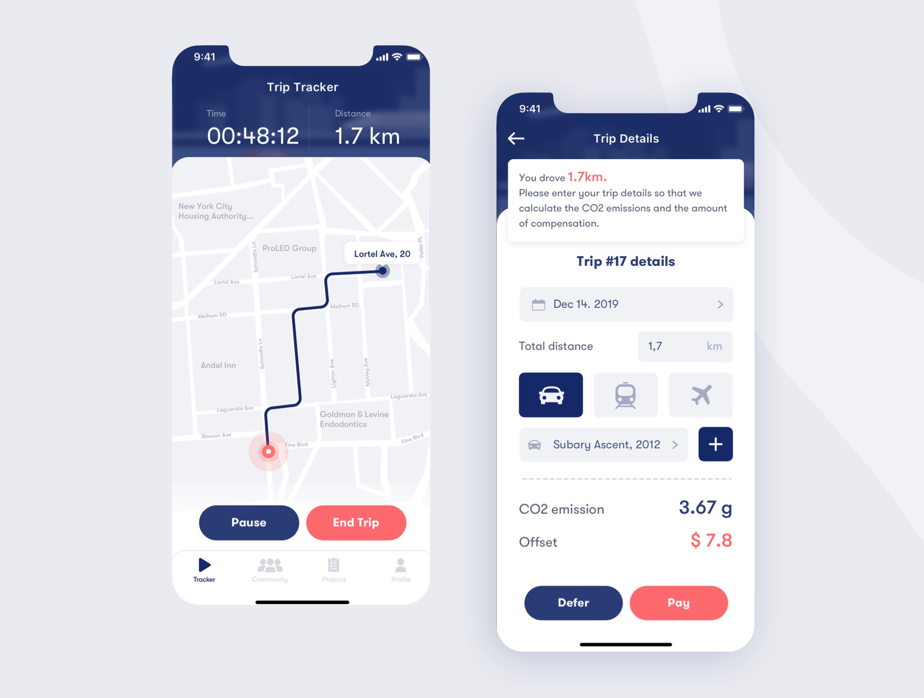 汽车二氧化碳排放应用程序APP UI设计套件素材 CO2 Emissions App UI Kit_img_2