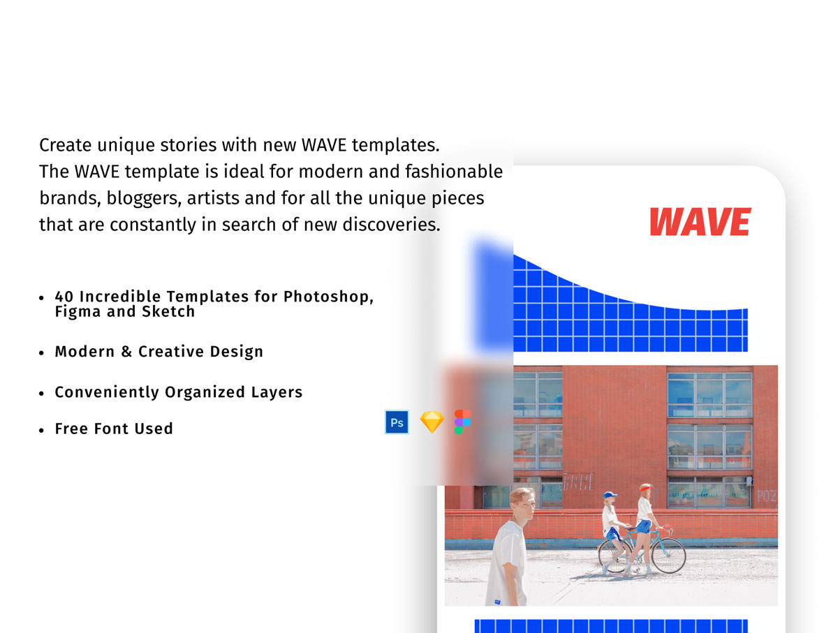 40个现代时尚品牌推广新媒体海报设计素材 Wave Pack Instagram Story Templates_img_2