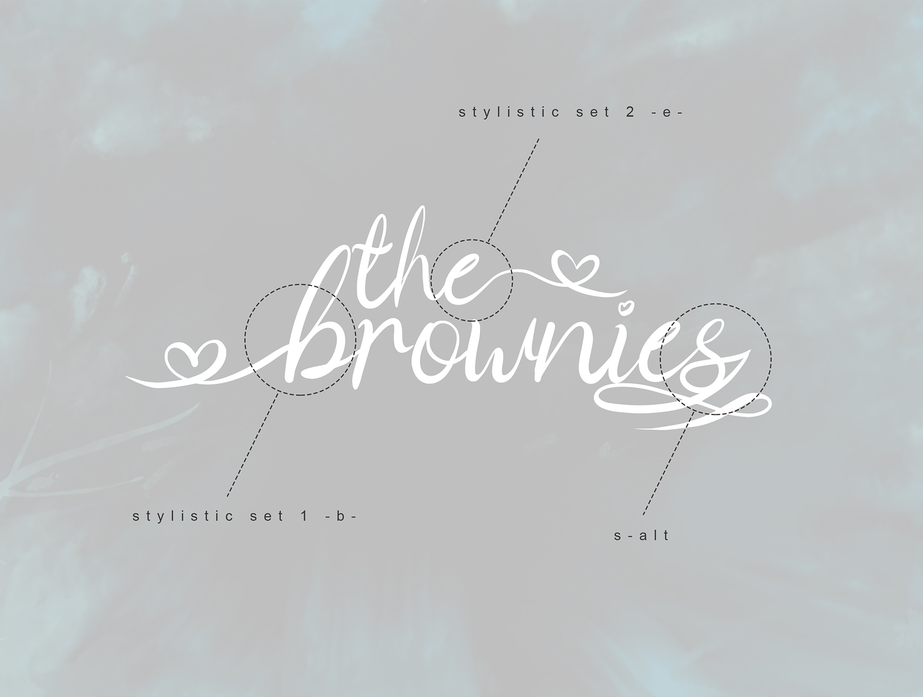 浪漫女性化海报标题徽标Logo设计手写英文字体素材 The Brownies Romantic Love Font_img_2