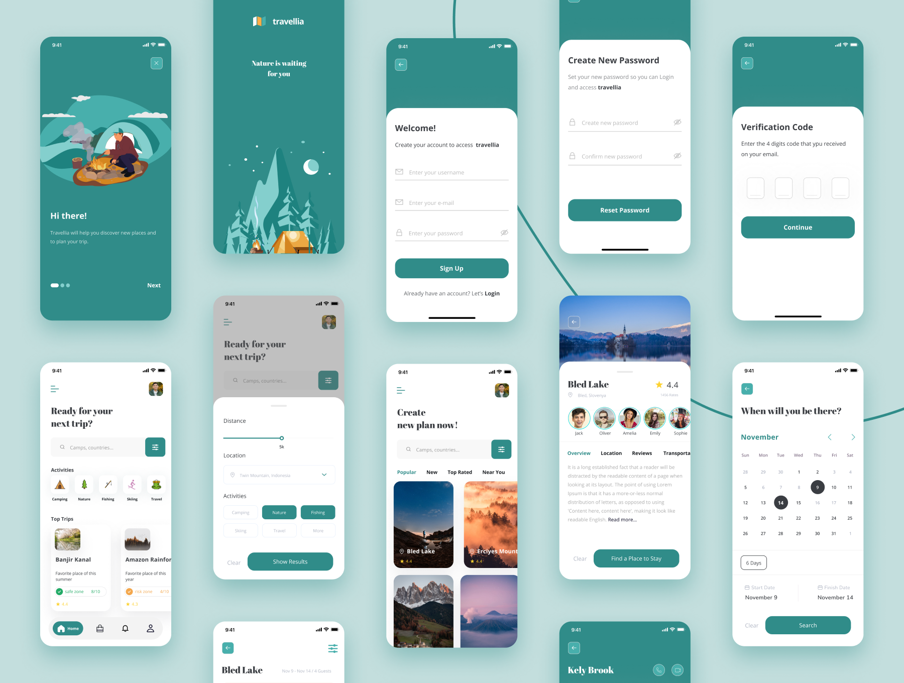 旅行目的地搜索APP软件界面设计UI套件 Travellia - Travel Destination Search UI Kit_img_2