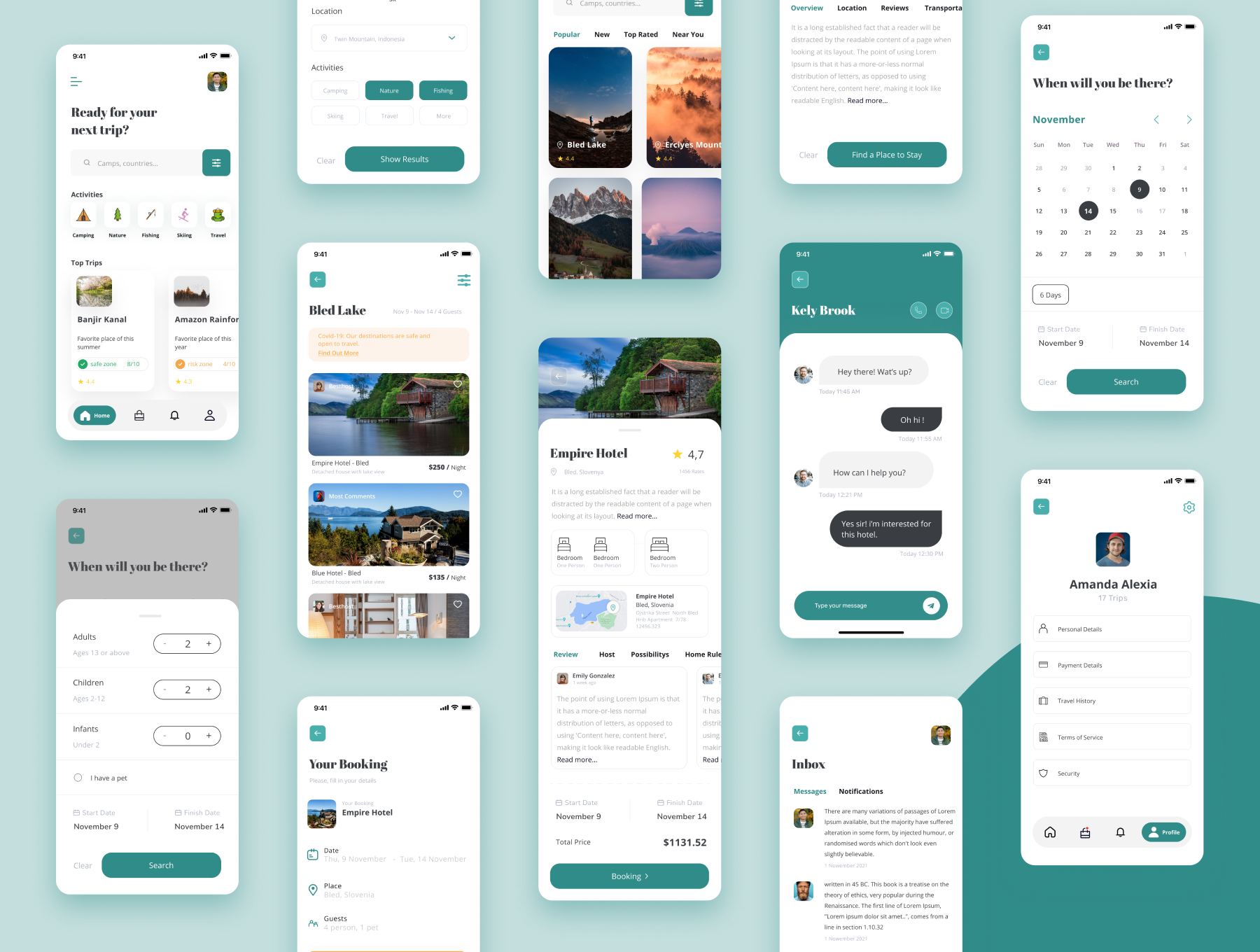 旅行目的地搜索APP软件界面设计UI套件 Travellia - Travel Destination Search UI Kit_img_2