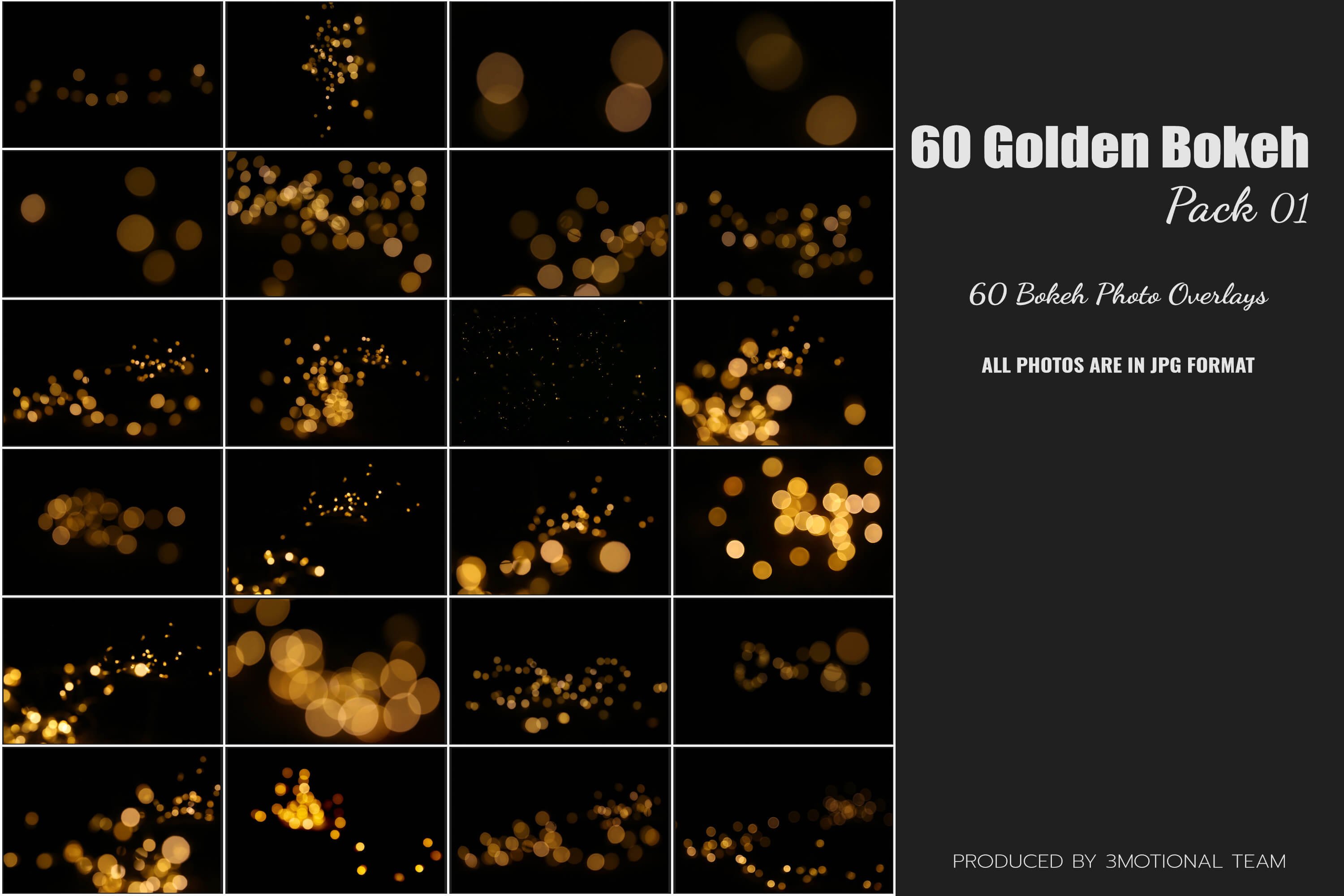 60款金色散景光斑曝光纹理PS叠加图片素材 60 Golden Bokeh Pack 01 lights_img_2