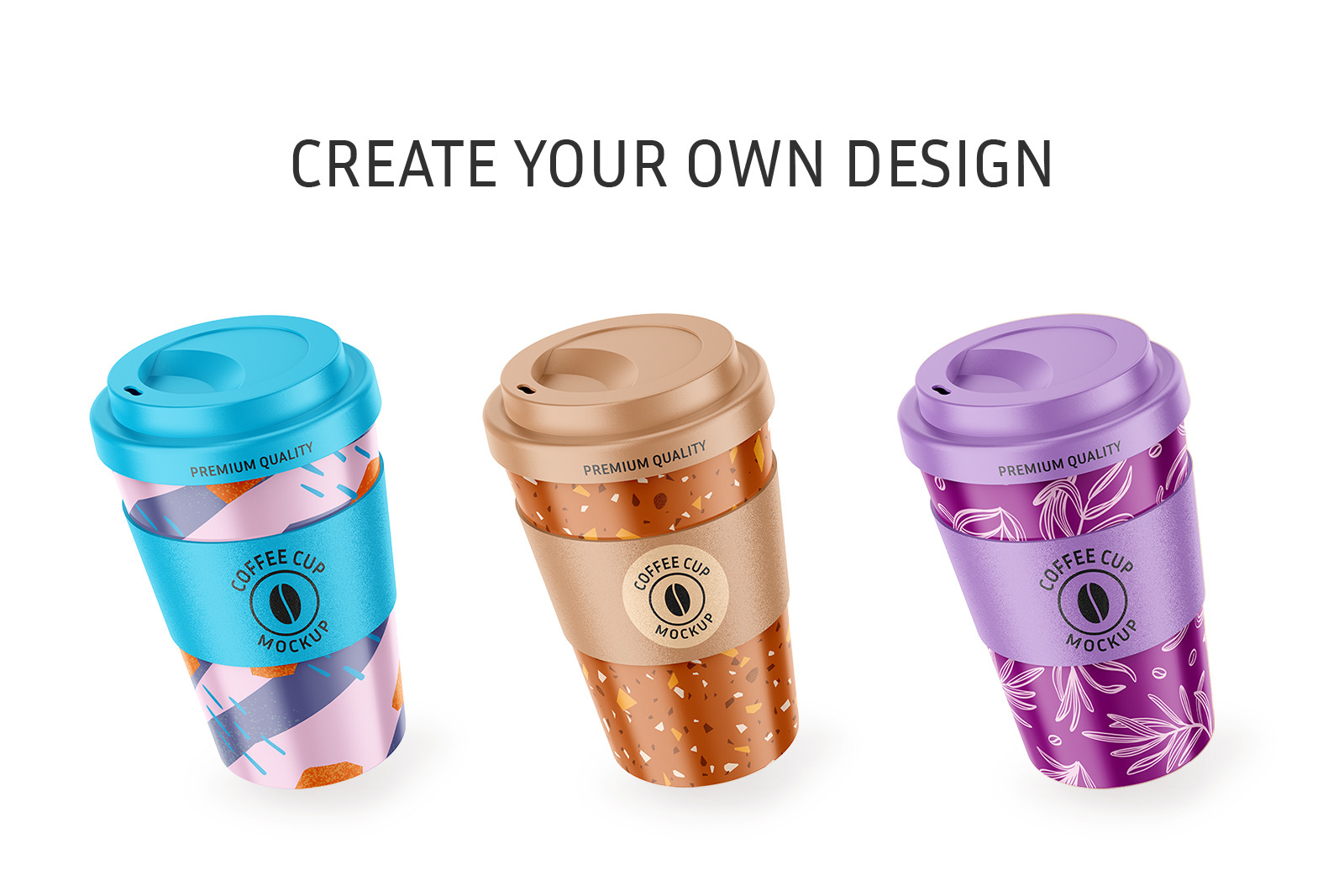 时尚一次咖啡外卖杯设计PS贴图样机素材 Reusable Coffee Cup Mockup_img_2