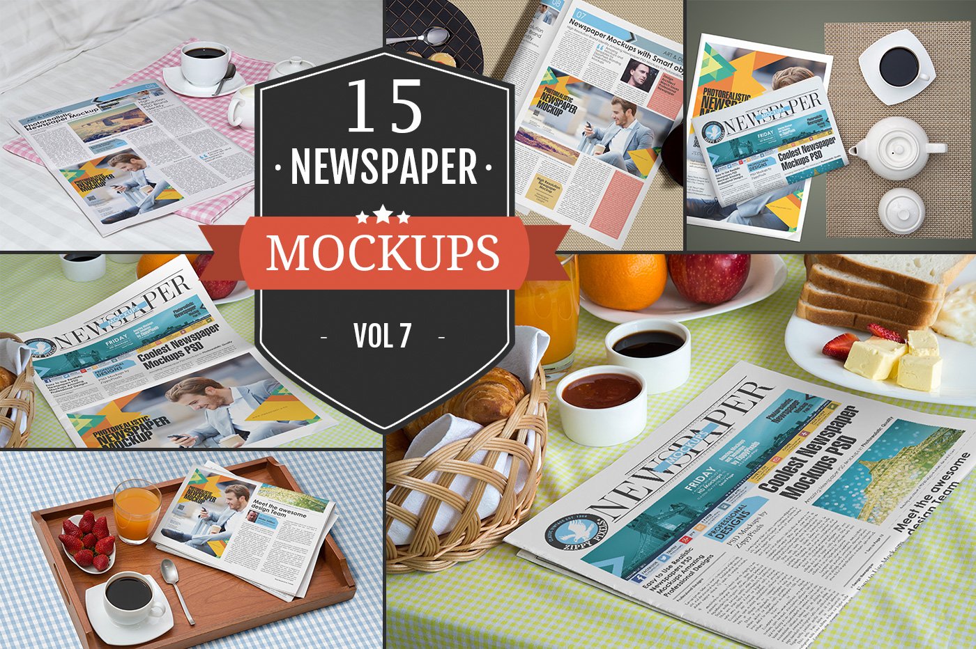 15个精美室内报纸展示样机PSD模板素材 Newspaper Advertising Mockups Vol. 7_img_2