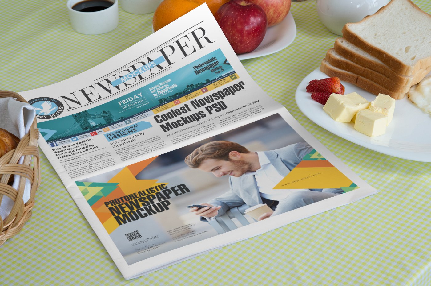 15个精美室内报纸展示样机PSD模板素材 Newspaper Advertising Mockups Vol. 7_img_2