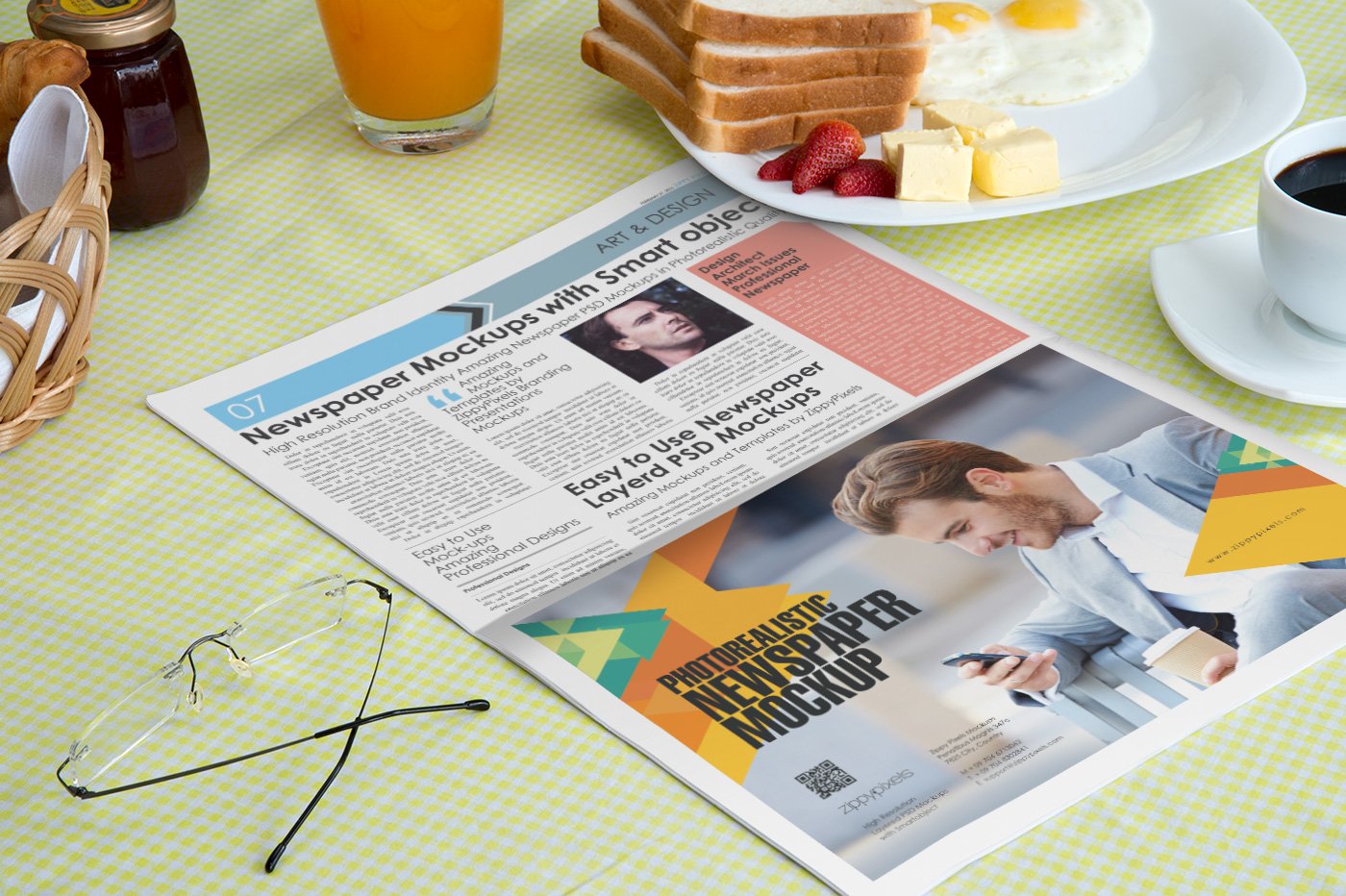 15个精美室内报纸展示样机PSD模板素材 Newspaper Advertising Mockups Vol. 7_img_2