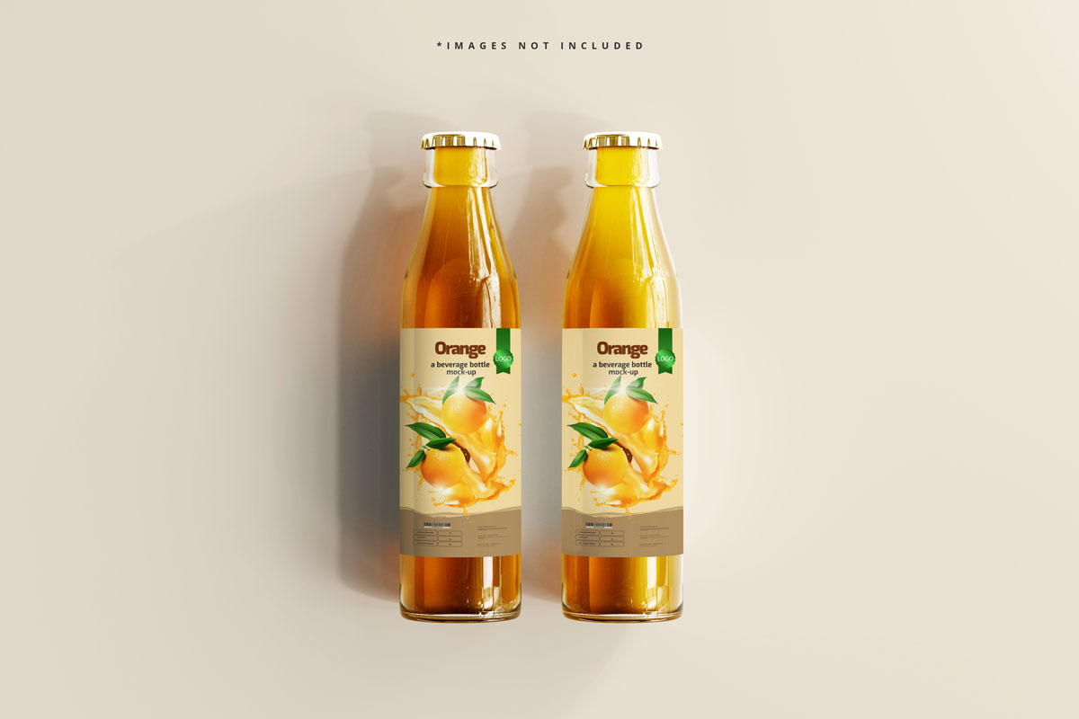 8款精致透明饮料汽水玻璃瓶标签设计PS智能贴图样机模板 Glass Beverage Bottle Mockup 3_img_2