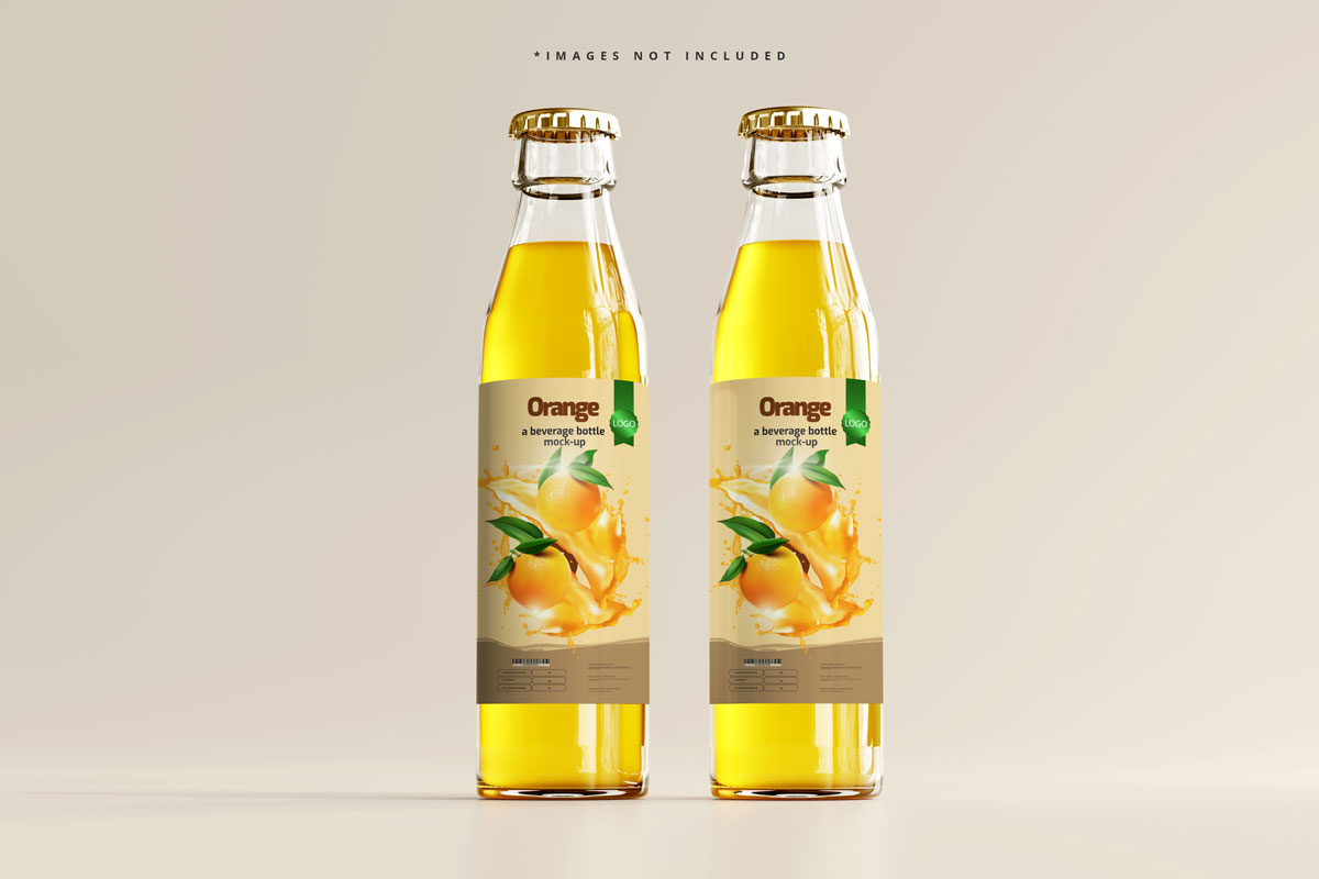 8款精致透明饮料汽水玻璃瓶标签设计PS智能贴图样机模板 Glass Beverage Bottle Mockup 3_img_2