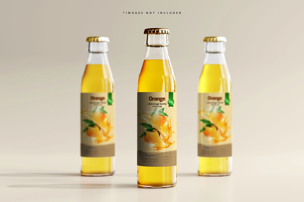 8款精致透明饮料汽水玻璃瓶标签设计PS智能贴图样机模板 Glass Beverage Bottle Mockup 3_img_2