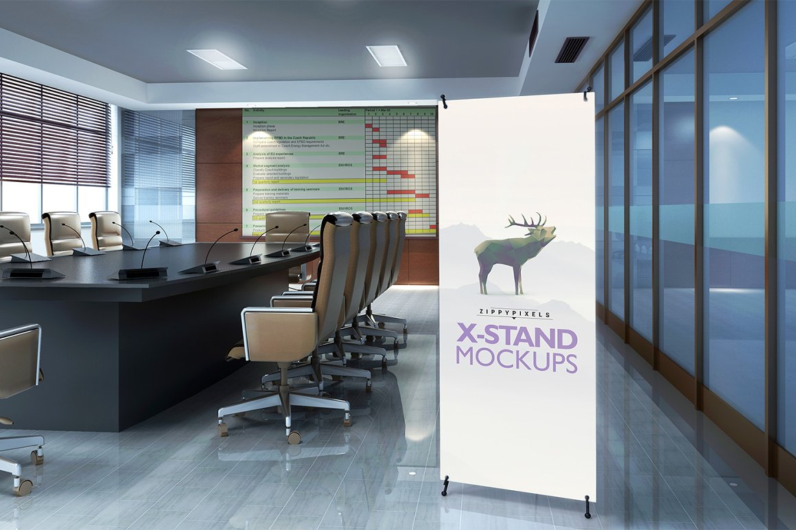 14个高品质X展架易拉宝设计PS智能贴图样机模板 XStand & Rollup Banner Mockups Vol.1_img_2