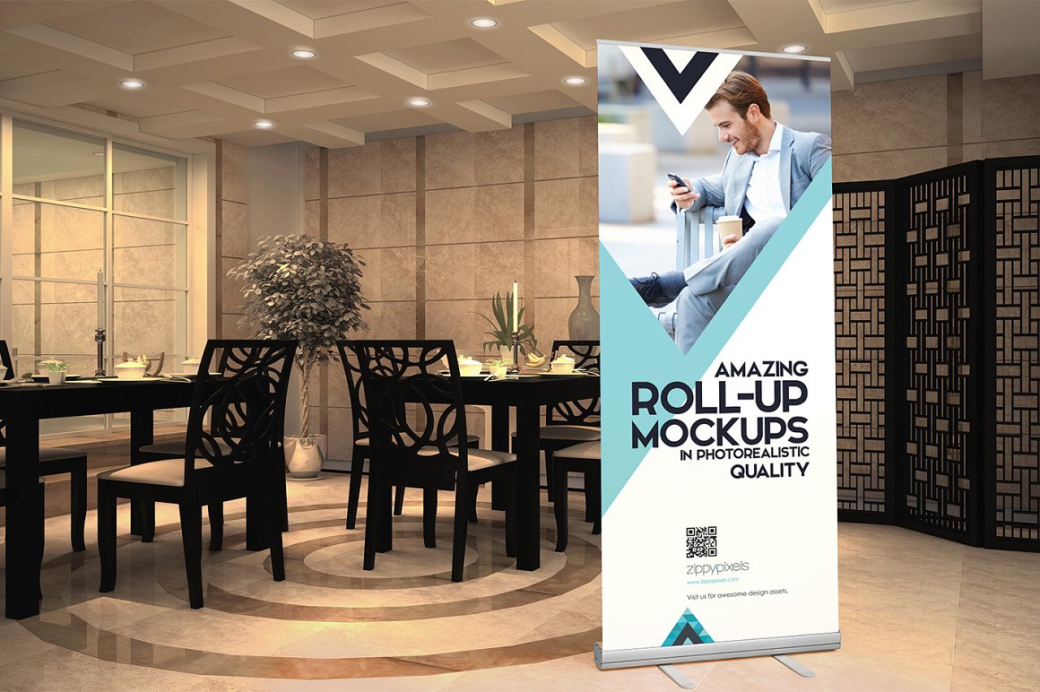 14个高品质X展架易拉宝设计PS智能贴图样机模板 XStand & Rollup Banner Mockups Vol.1_img_2