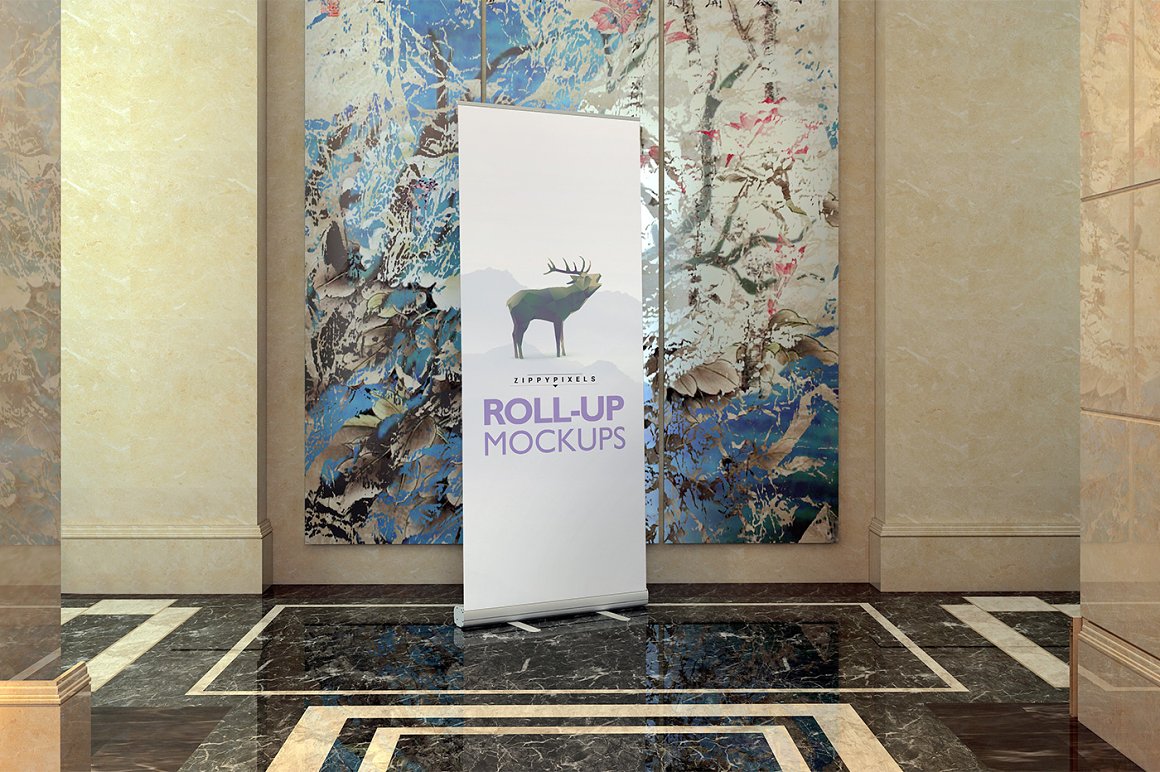 14个高品质X展架易拉宝设计PS智能贴图样机模板 XStand & Rollup Banner Mockups Vol.1_img_2