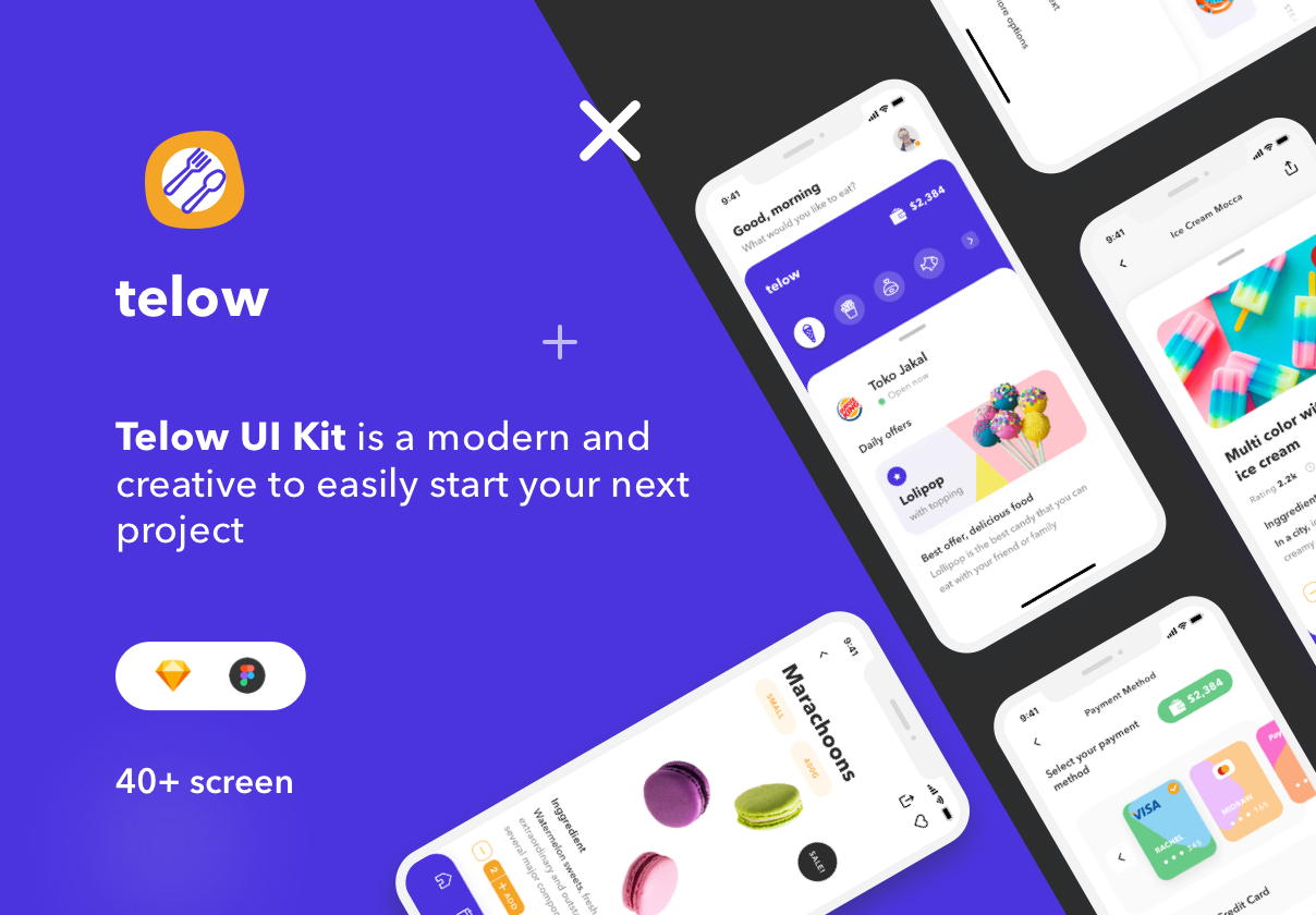 时尚食品美食餐饮外卖APP应用界面设计UI套件 Telow UI Kit_img_2