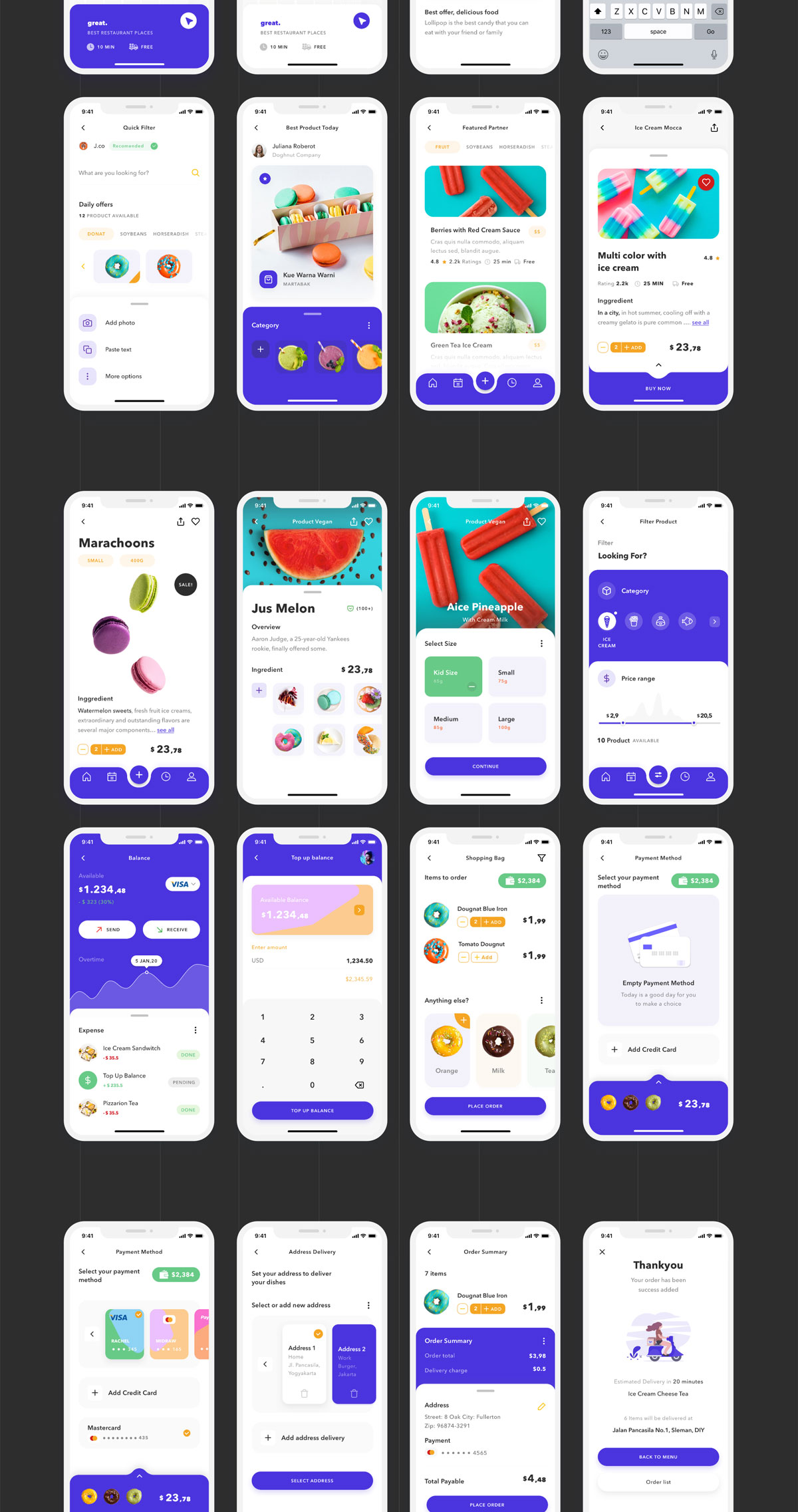 时尚食品美食餐饮外卖APP应用界面设计UI套件 Telow UI Kit_img_2