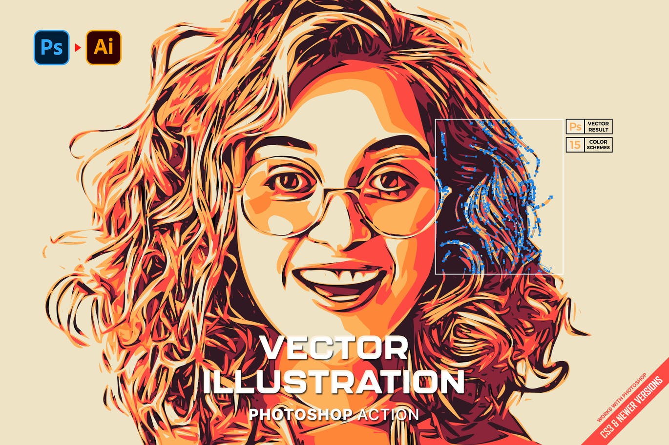 摄影照片矢量化PS处理特效动作预设模板 Vector Illustration Photoshop Action_img_2