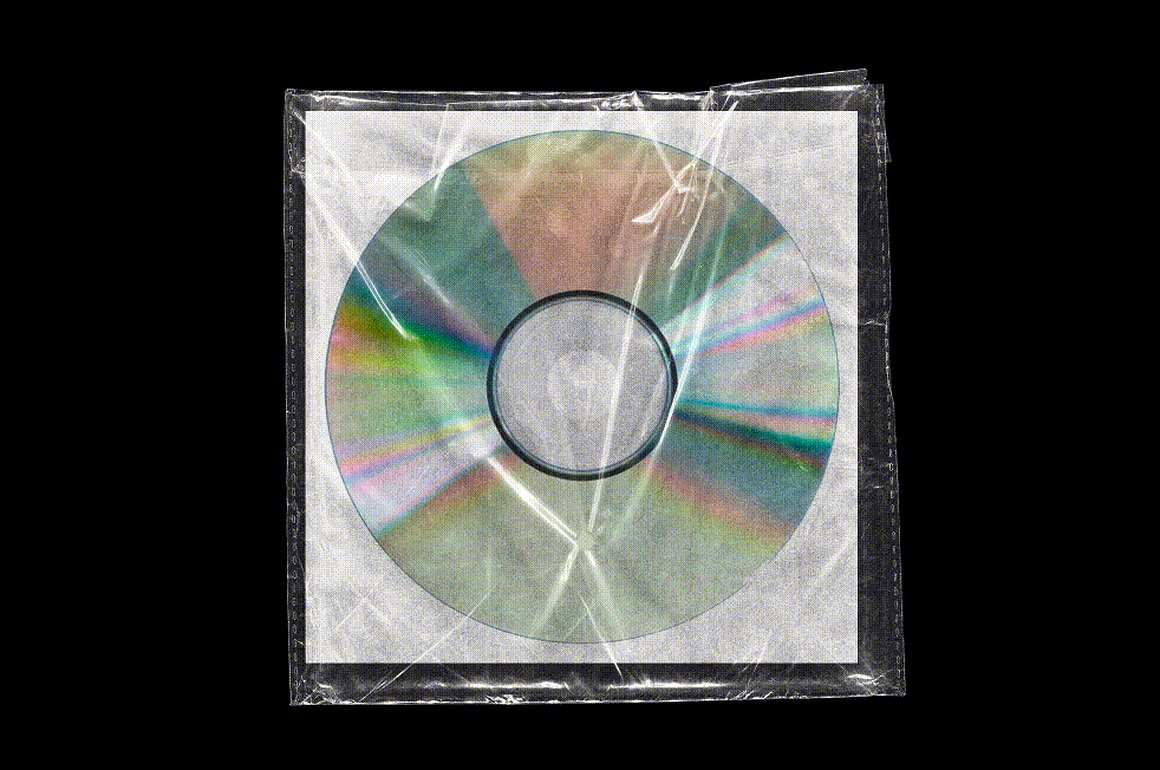 潮流透明CD包装塑料袋贴纸样机模板素材 CD Package Plastic Mockup_img_2