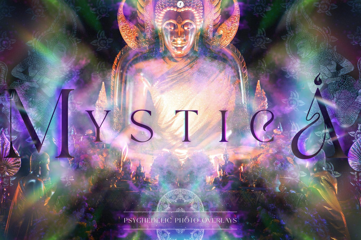 20款迷幻炫彩光影棱镜背景纹理图片设计素材 Mystica - Psychedelic Photo Overlays_img_2