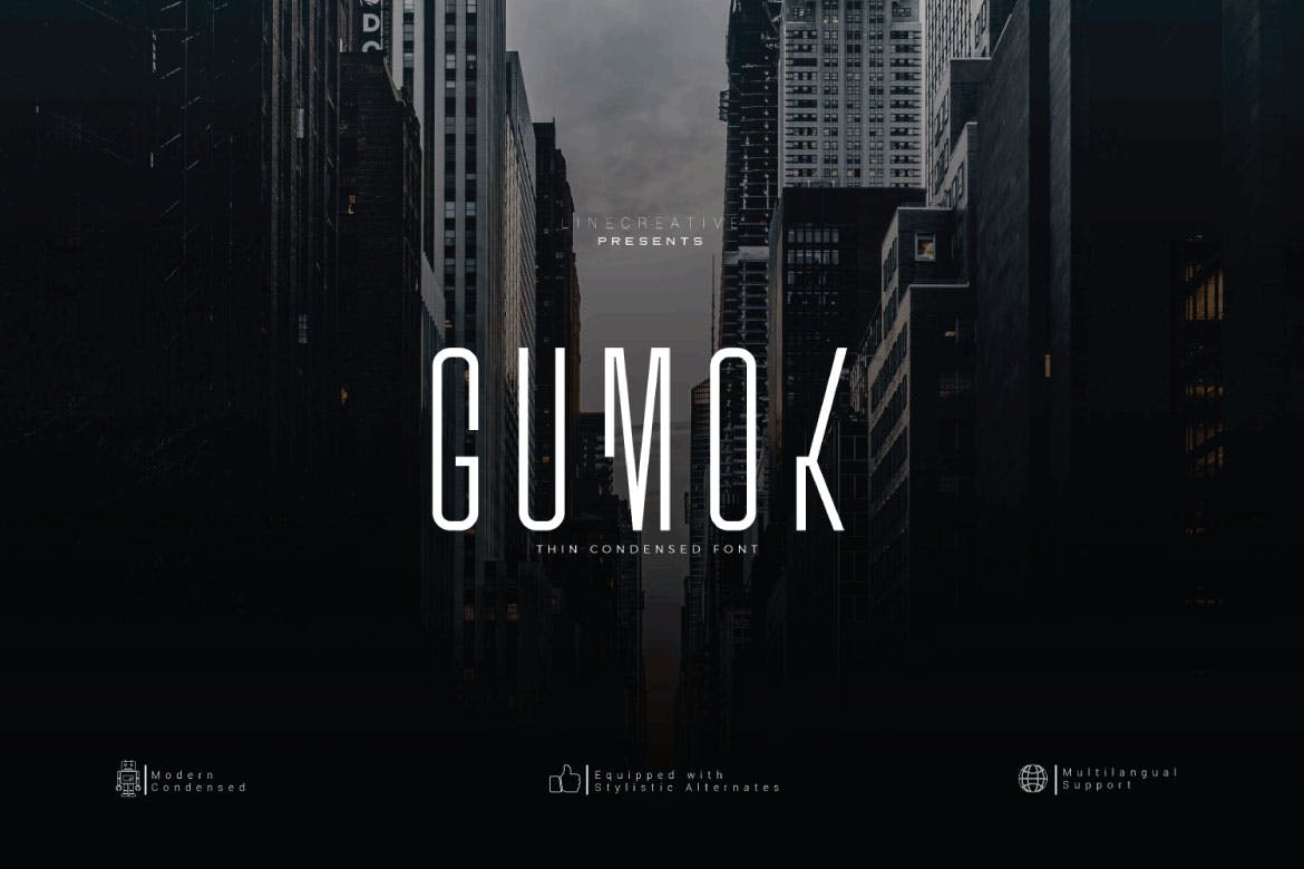 现代杂志标题徽标logo设计无衬线英文字体 Gumok_img_2