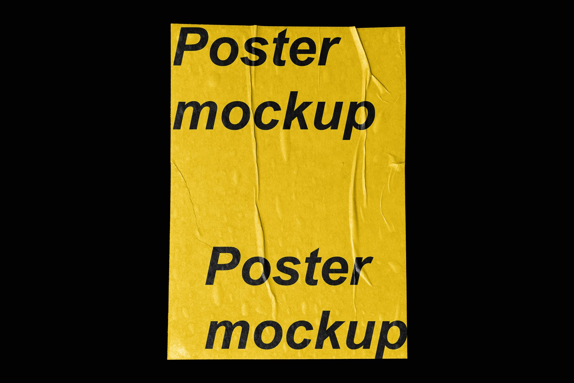 时尚褶皱墙贴海报设计展示PS贴图样机模板素材 POST - Poster Wrinkle Mockup_img_2