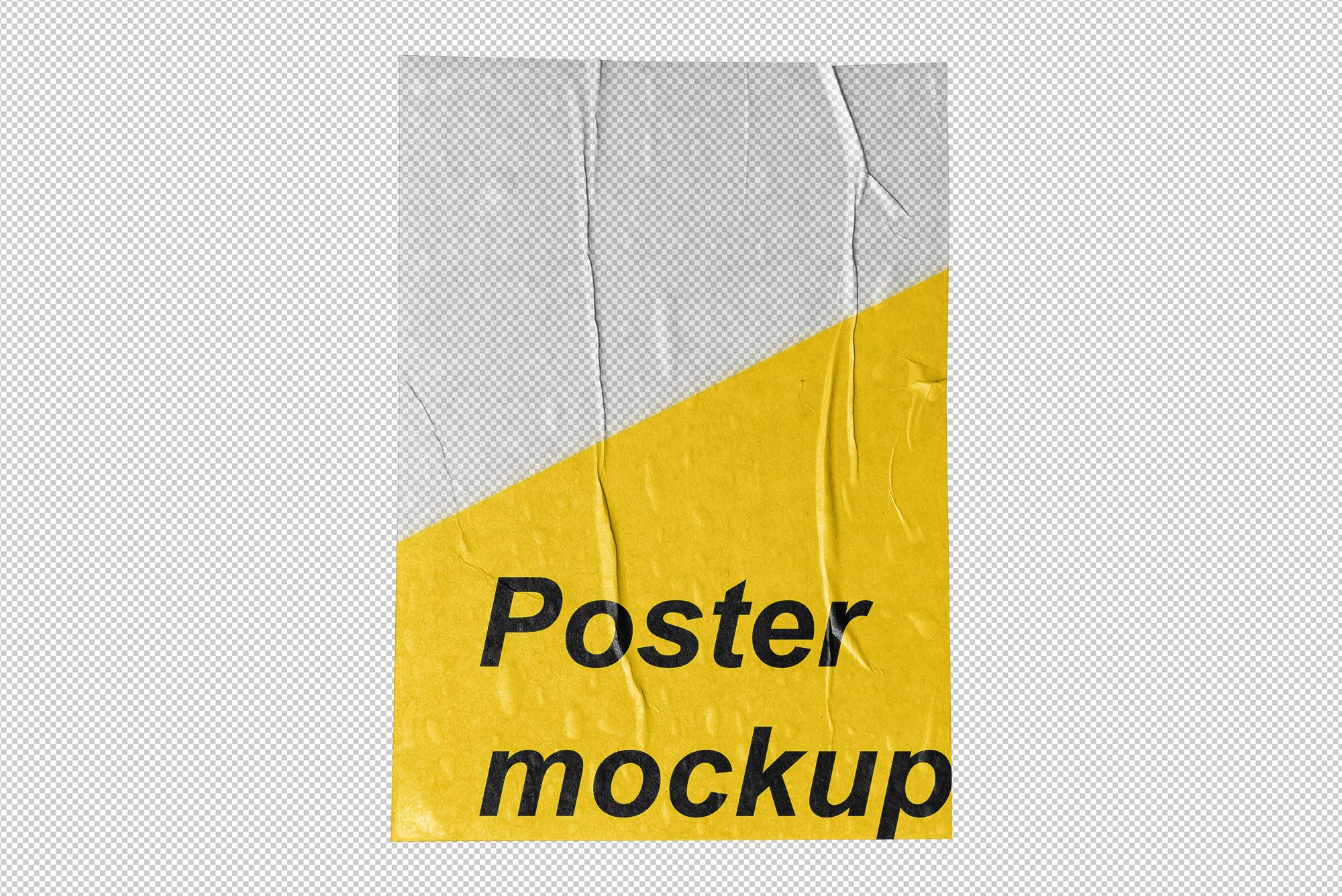 时尚褶皱墙贴海报设计展示PS贴图样机模板素材 POST - Poster Wrinkle Mockup_img_2