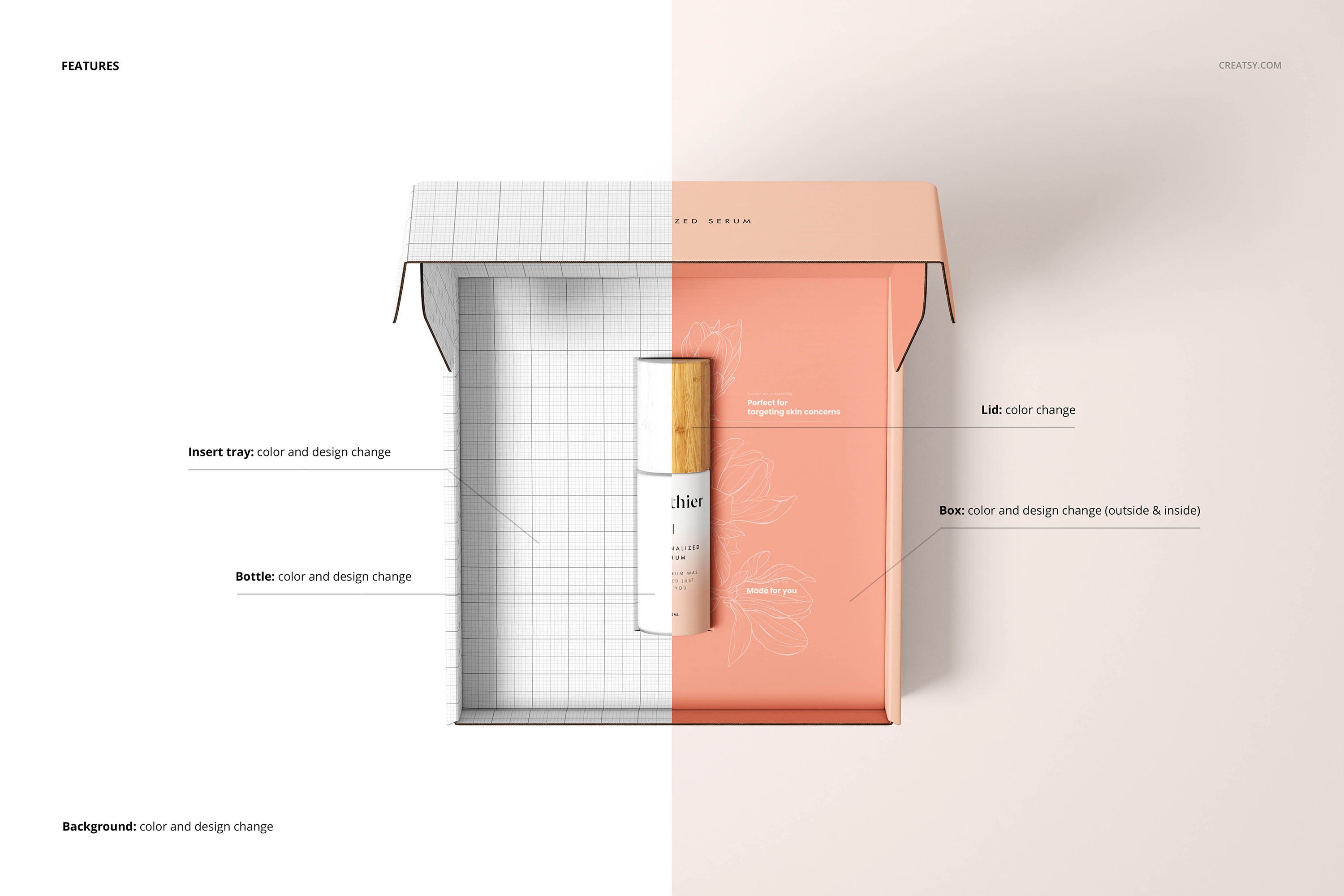 17款时尚高端化妆品包装罐纸盒设计PS智能贴图样机模板 Cosmetic Mailing Box Mockup Set_img_2