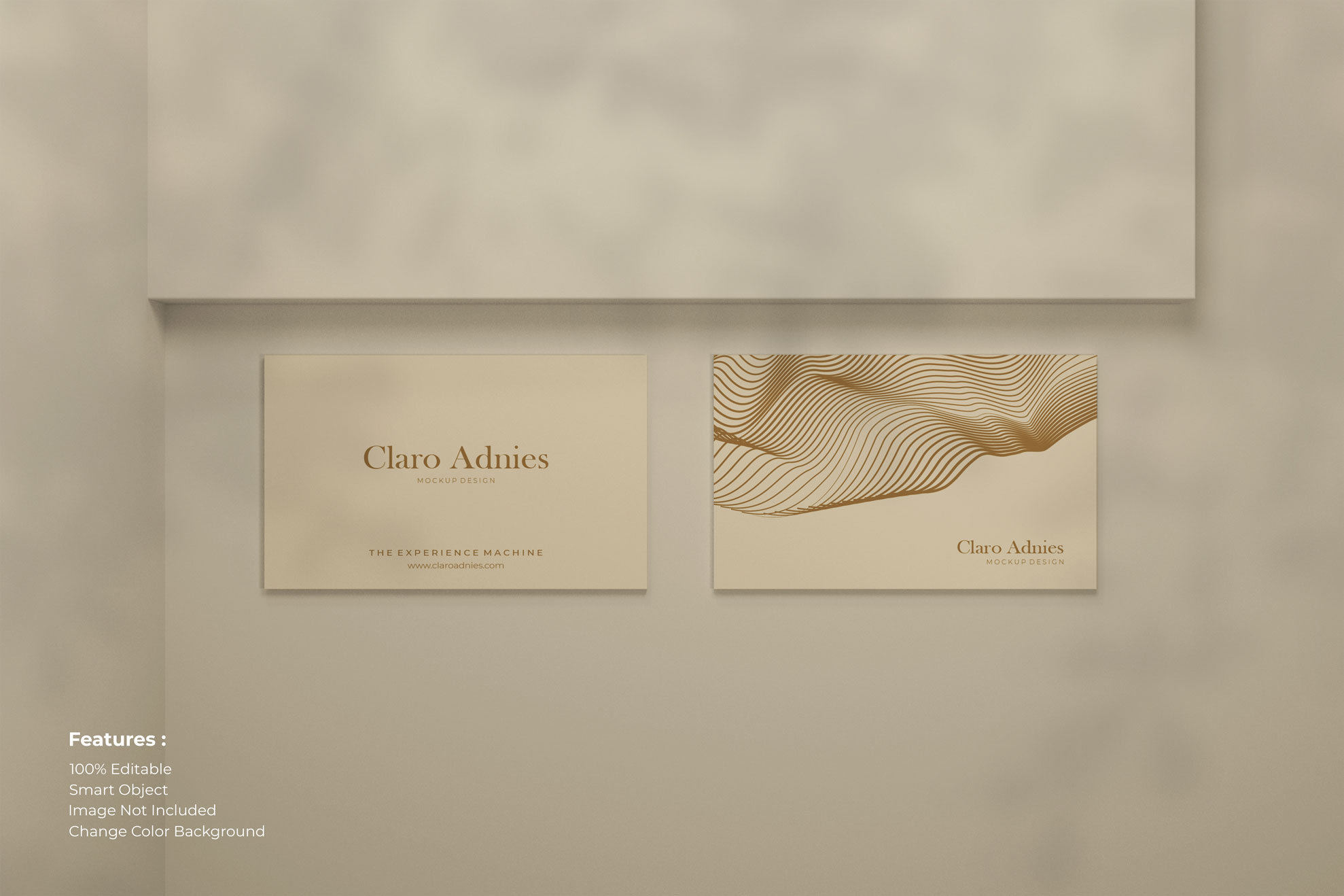 9款简约带阴影商务名片卡片设计贴图样机模板 Modern Business Card With Shadow_img_2