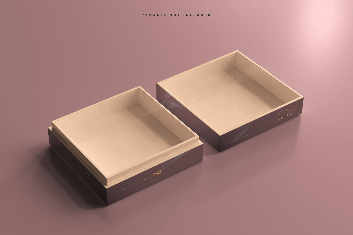 6款高端产品礼品天地盖包装盒设计贴图PSD模板素材 Jewelry Or Gift Box Mockup_img_2