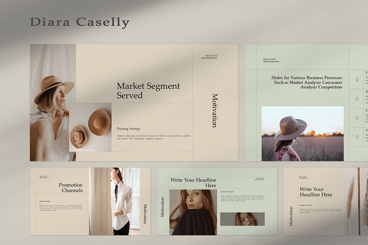 时尚品牌营销提案简报设计ppt模板 Diara Caselly PowerPoint Templates_img_2