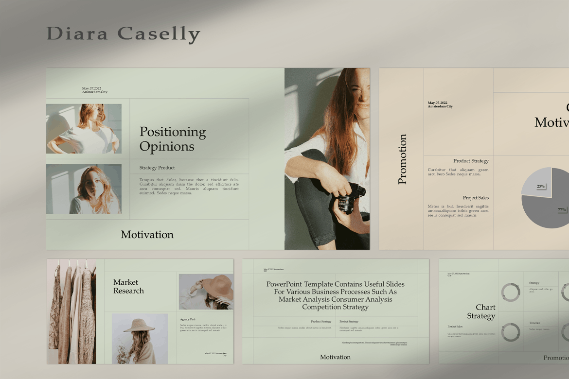 时尚品牌营销提案简报设计ppt模板 Diara Caselly PowerPoint Templates_img_2