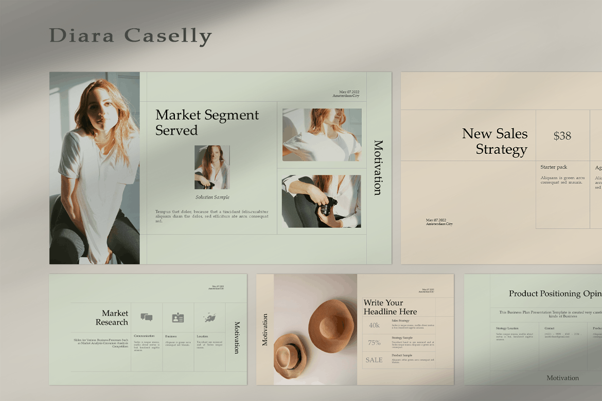 时尚品牌营销提案简报设计ppt模板 Diara Caselly PowerPoint Templates_img_2