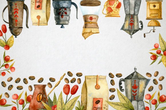 咖啡店主题剪贴画PNG透明图片设计素材 Watercolor Coffee Illustrations_img_2