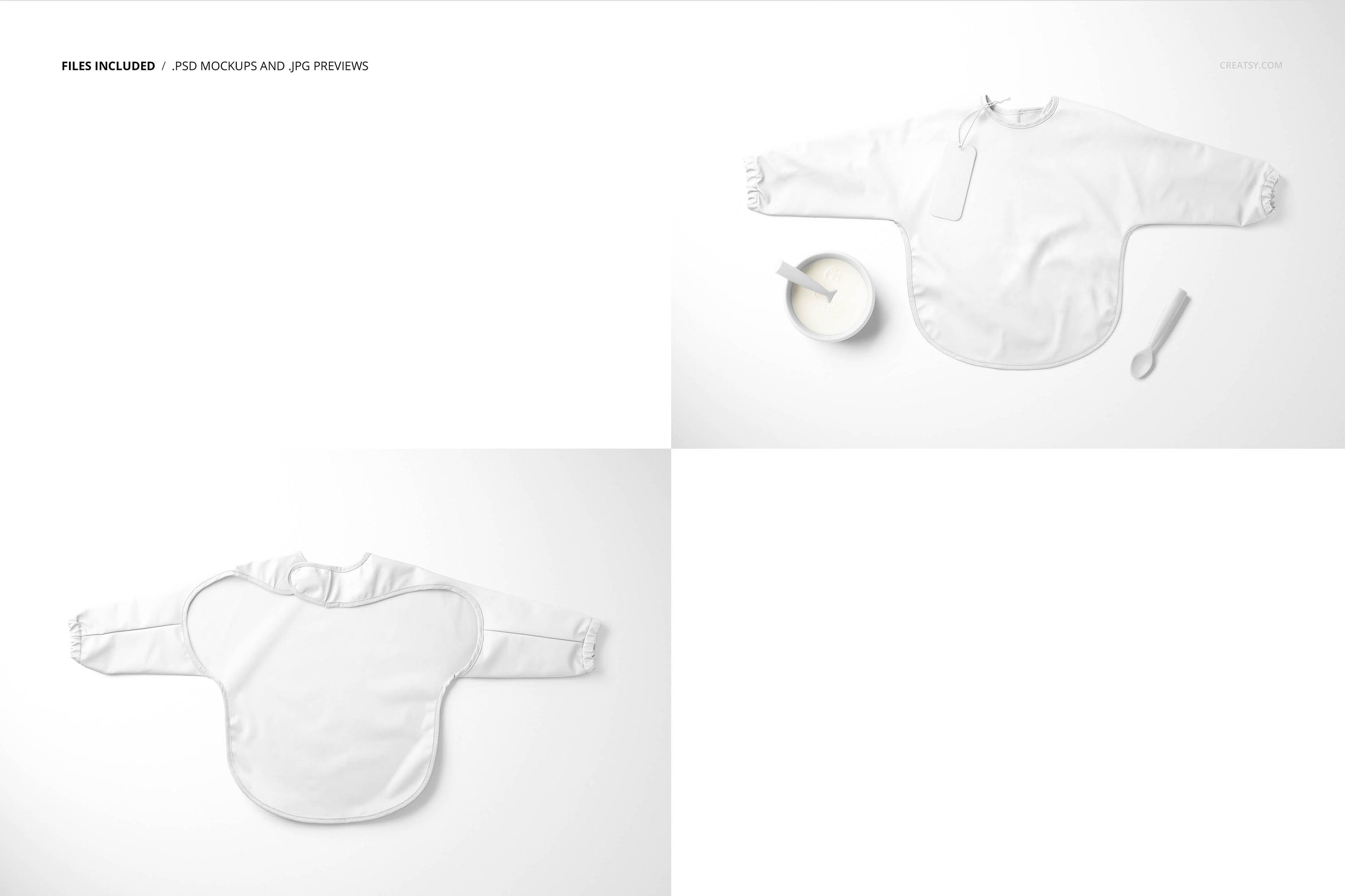 时尚婴儿袖围兜印花图案设计样机模板合集 Baby Sleeved Bib Mockup Set_img_2